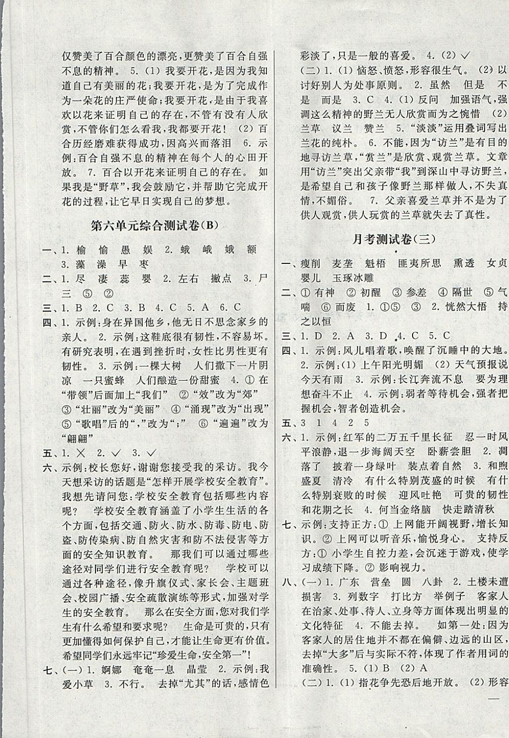 2018年亮點(diǎn)給力大試卷六年級(jí)語(yǔ)文下冊(cè)江蘇版 第9頁(yè)