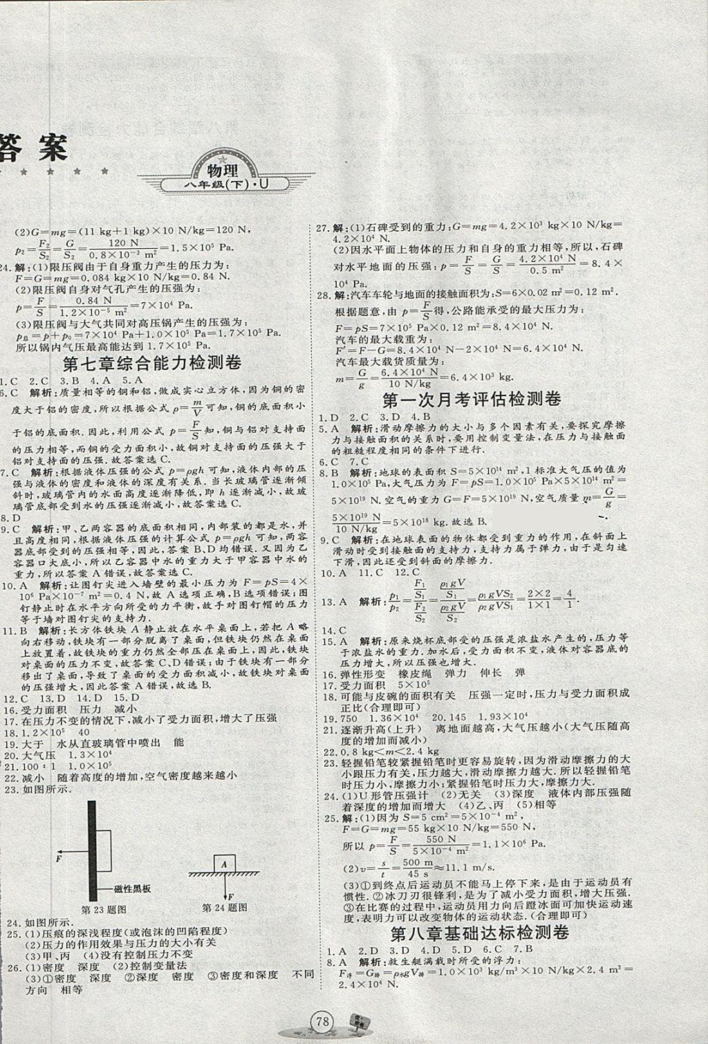 2018年優(yōu)加密卷八年級(jí)物理下冊(cè)U版 第2頁