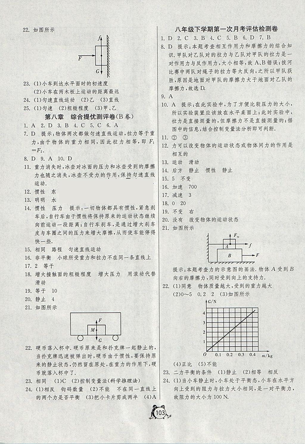 2018年單元雙測全程提優(yōu)測評卷八年級物理下冊人教版 第3頁