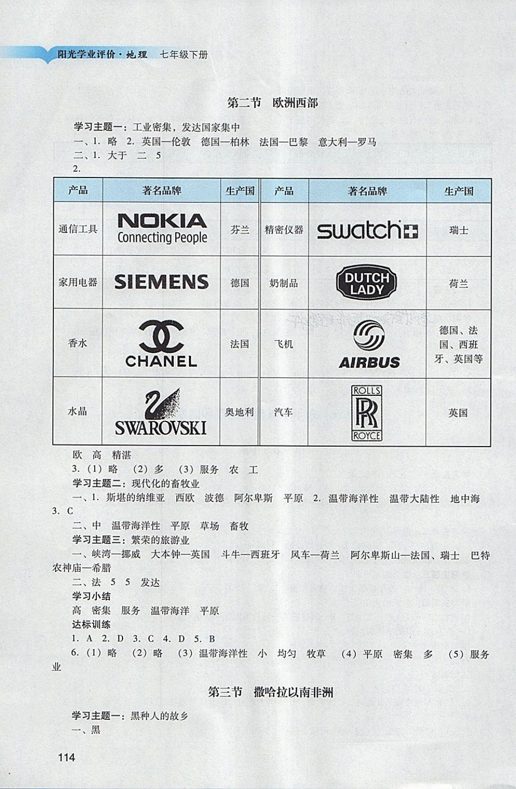 2018年陽(yáng)光學(xué)業(yè)評(píng)價(jià)七年級(jí)地理下冊(cè)人教版 第5頁(yè)