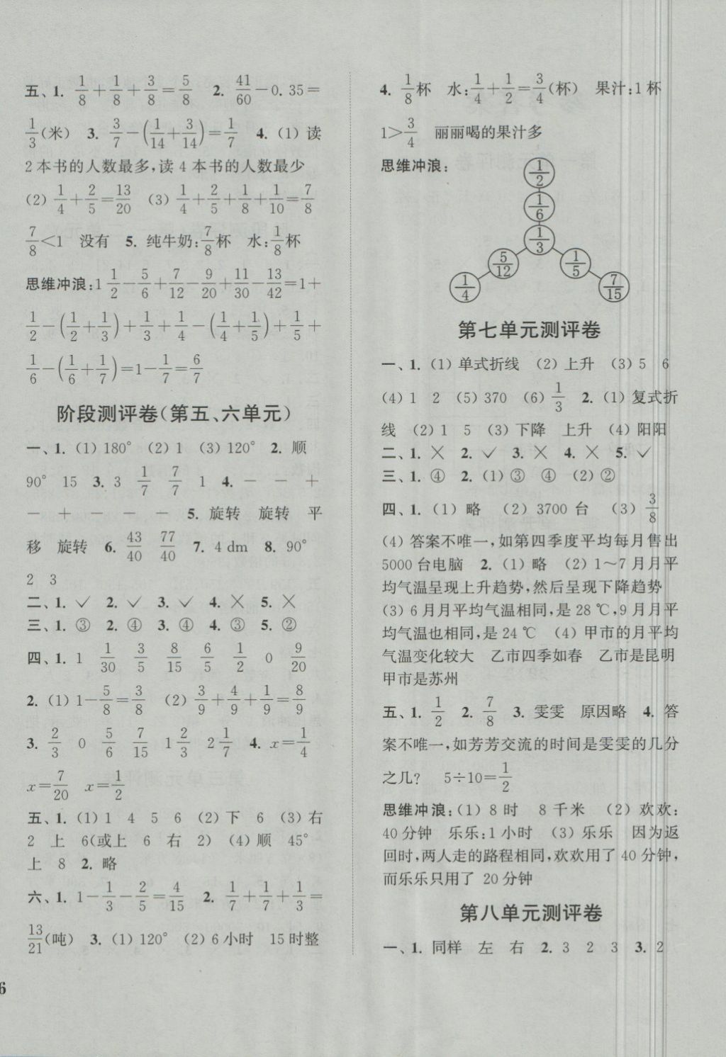 2018年通城学典小学全程测评卷五年级数学下册人教版 第4页