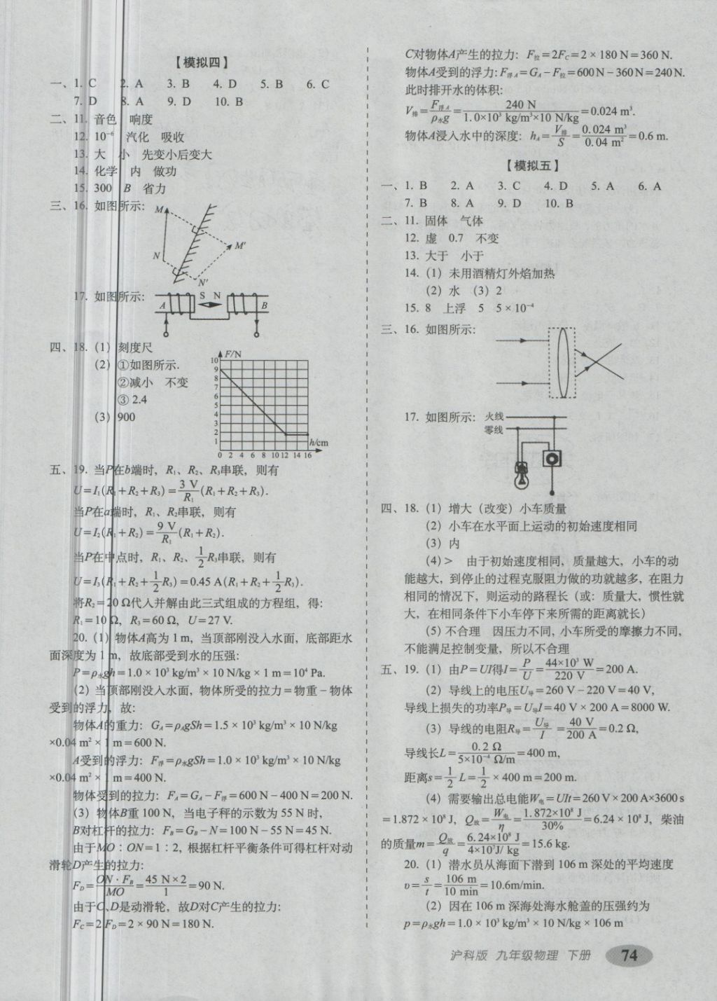 2018年聚能闖關期末復習沖刺卷九年級物理下冊滬科版 第6頁