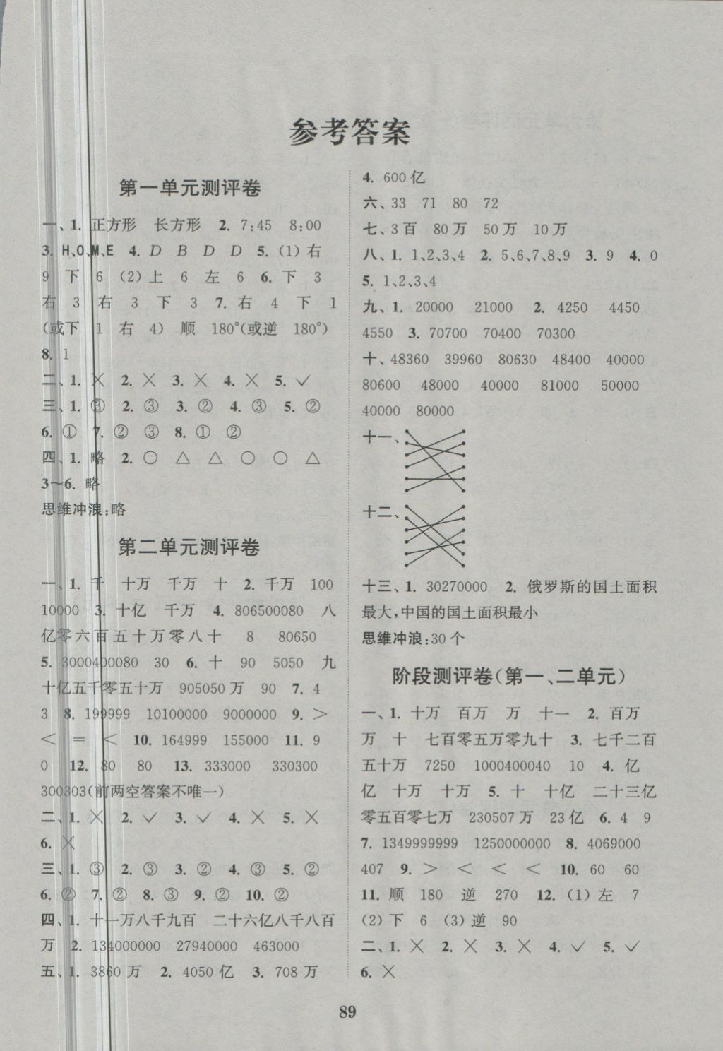 2018年通城學(xué)典小學(xué)全程測評卷四年級數(shù)學(xué)下冊蘇教版 第1頁