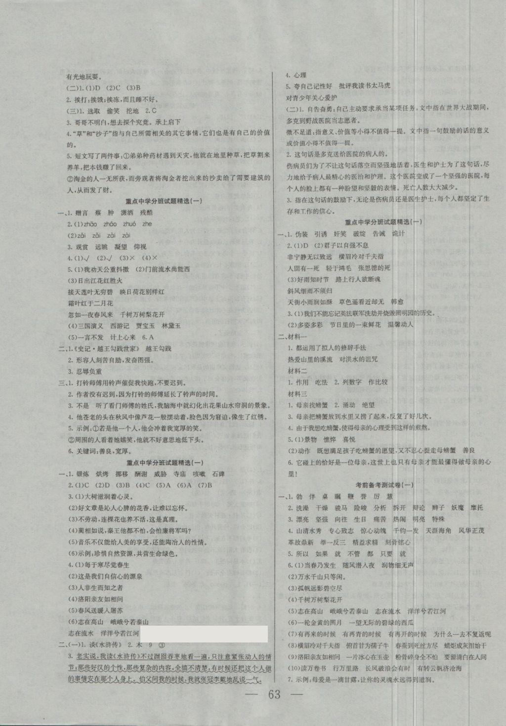 2018年專項期末一卷通六年級語文下冊人教版 第3頁