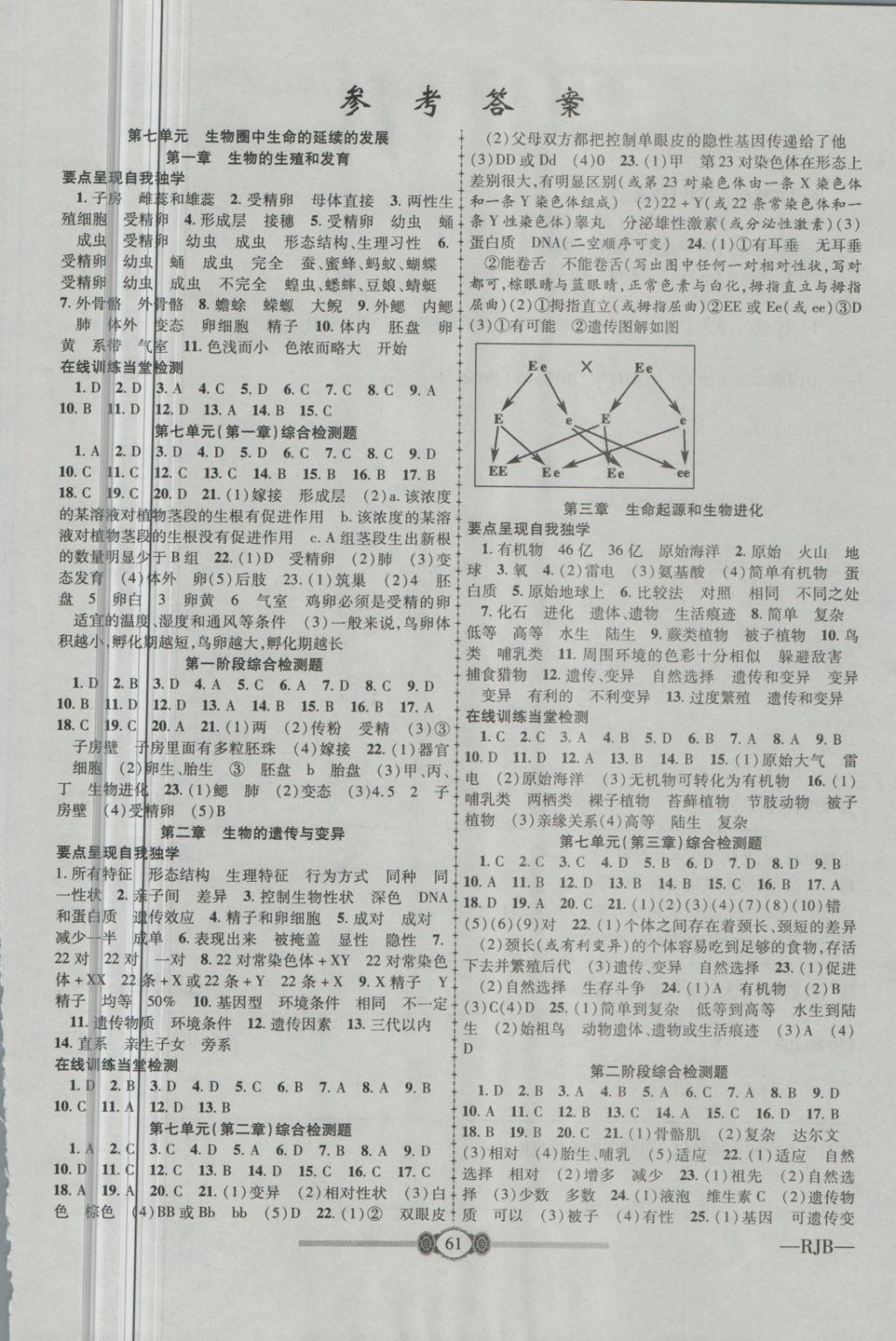 2018年金榜名卷復(fù)習(xí)沖刺卷八年級生物下冊人教版 第1頁