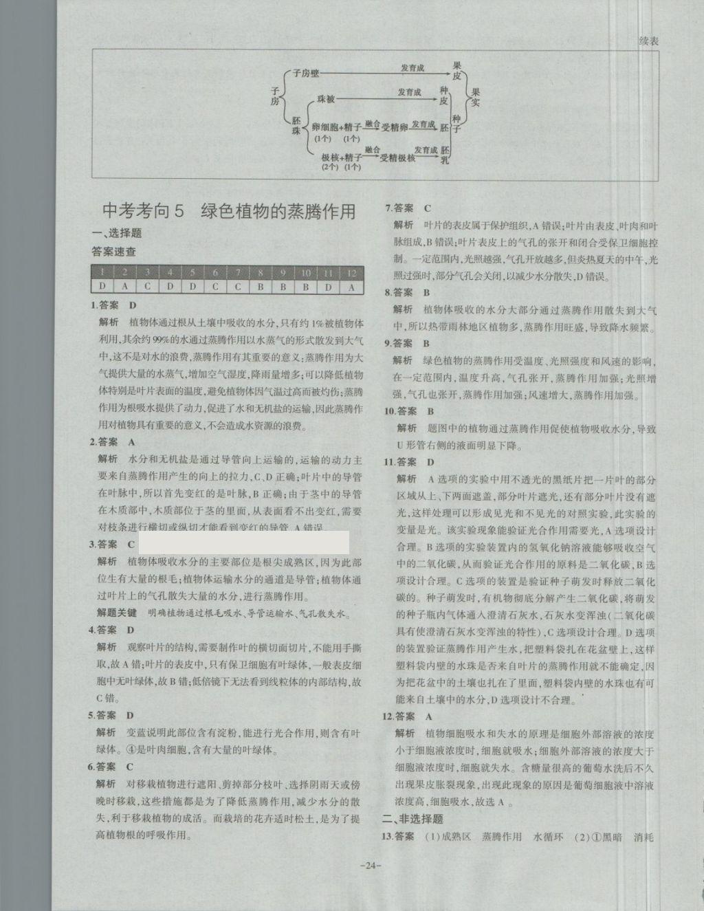 2018年內蒙古5年中考試卷圈題卷生物 第24頁