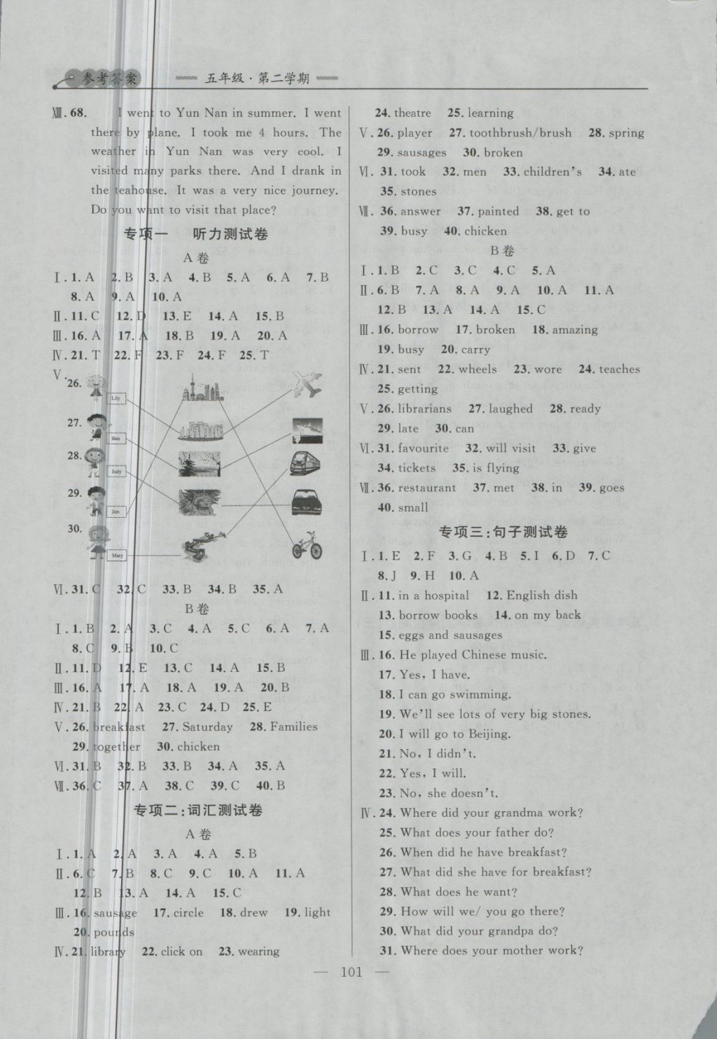 2018年大連金牌期末模擬試卷五年級英語第二學期 第17頁