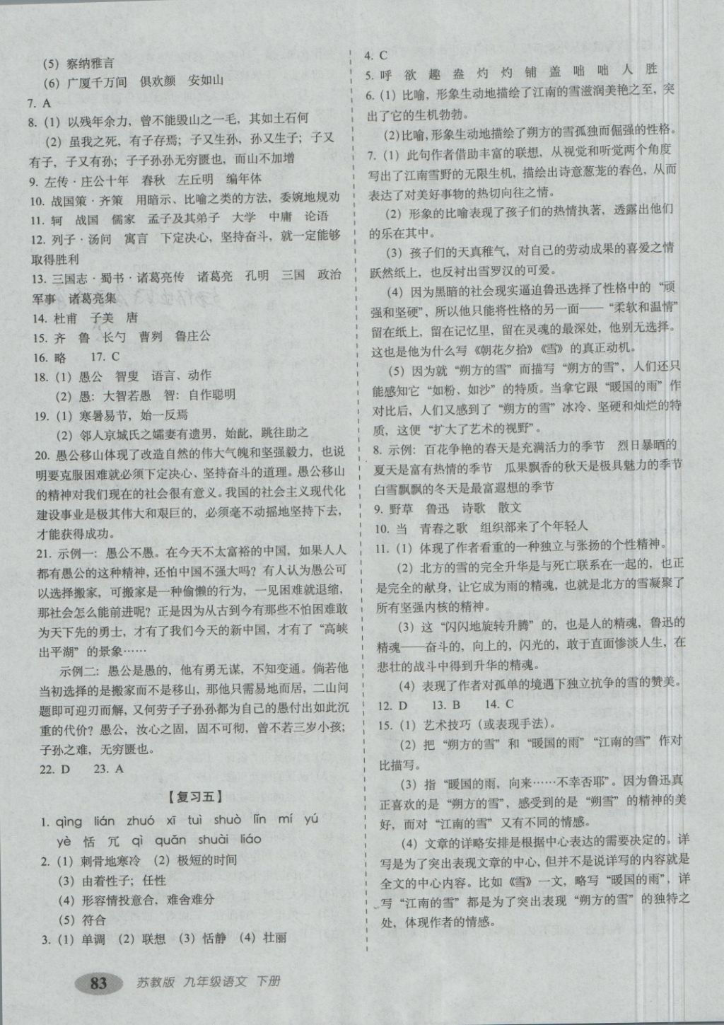 2018年聚能闖關(guān)期末復習沖刺卷九年級語文下冊蘇教版 第3頁