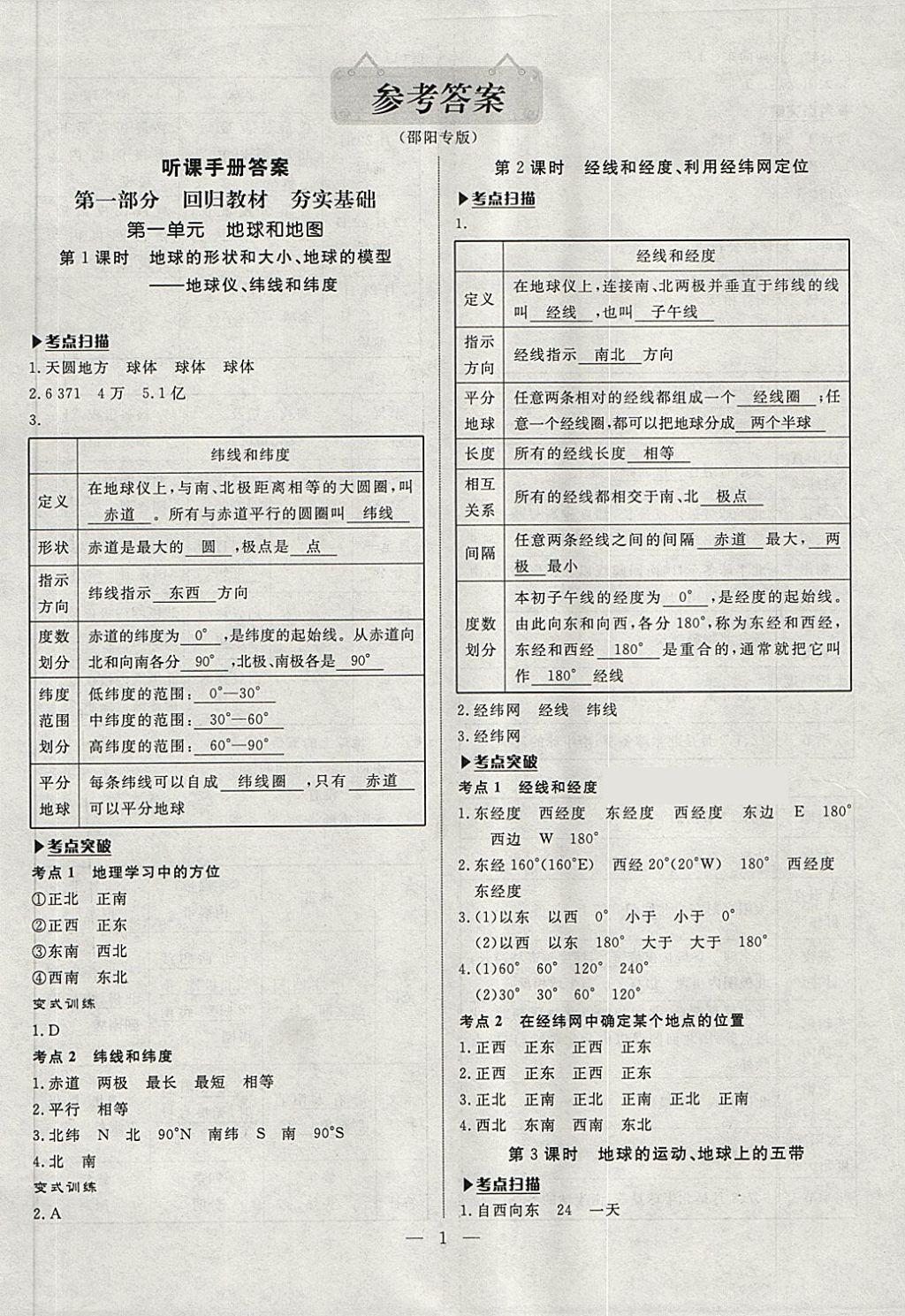 2018年湘岳中考地理邵陽(yáng)專版 第1頁(yè)