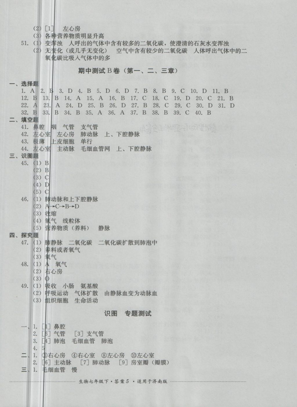 2018年單元測(cè)試七年級(jí)生物下冊(cè)濟(jì)南版四川教育出版社 第5頁