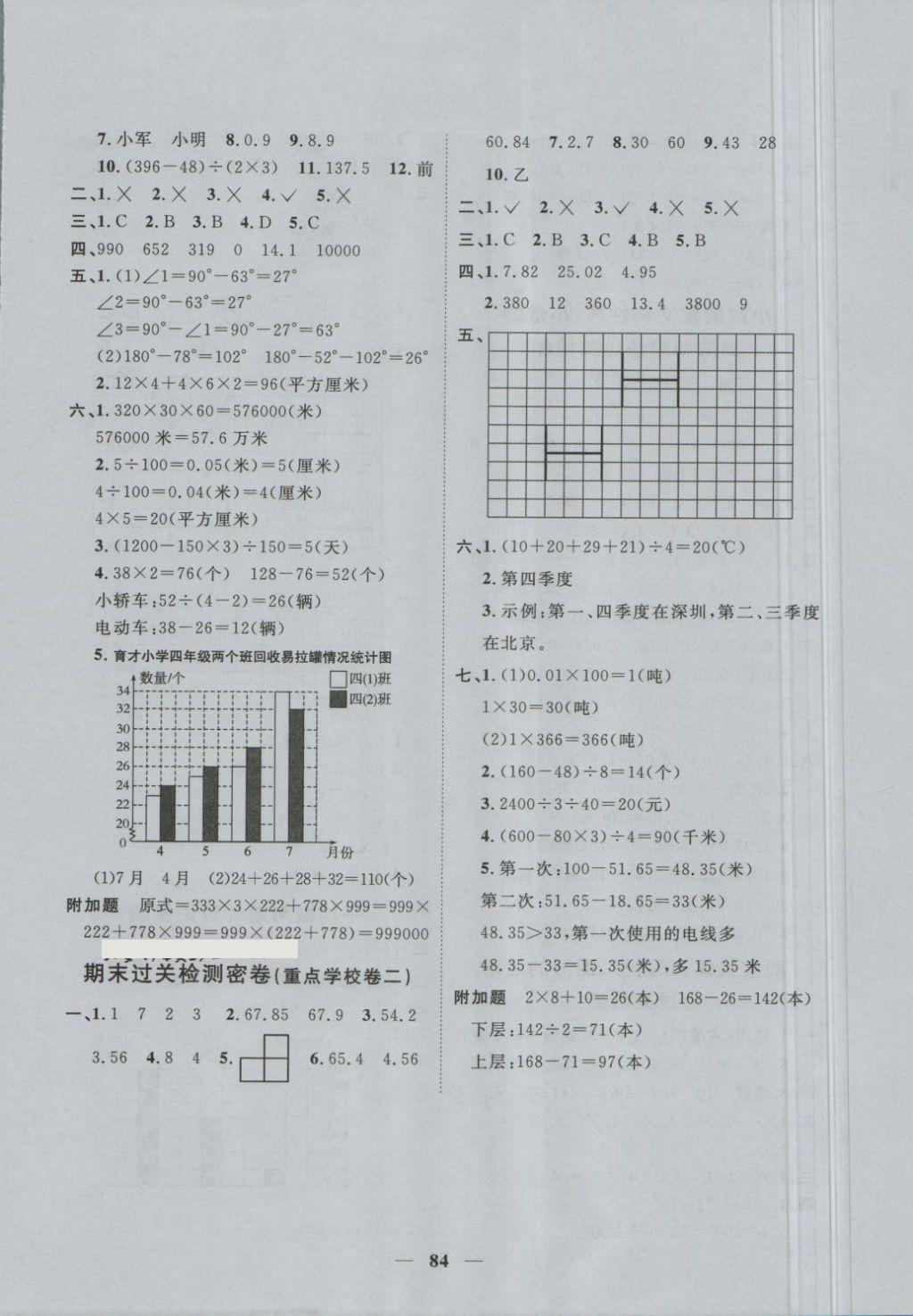 2018年一线名师全优好卷四年级数学下册人教版 第8页