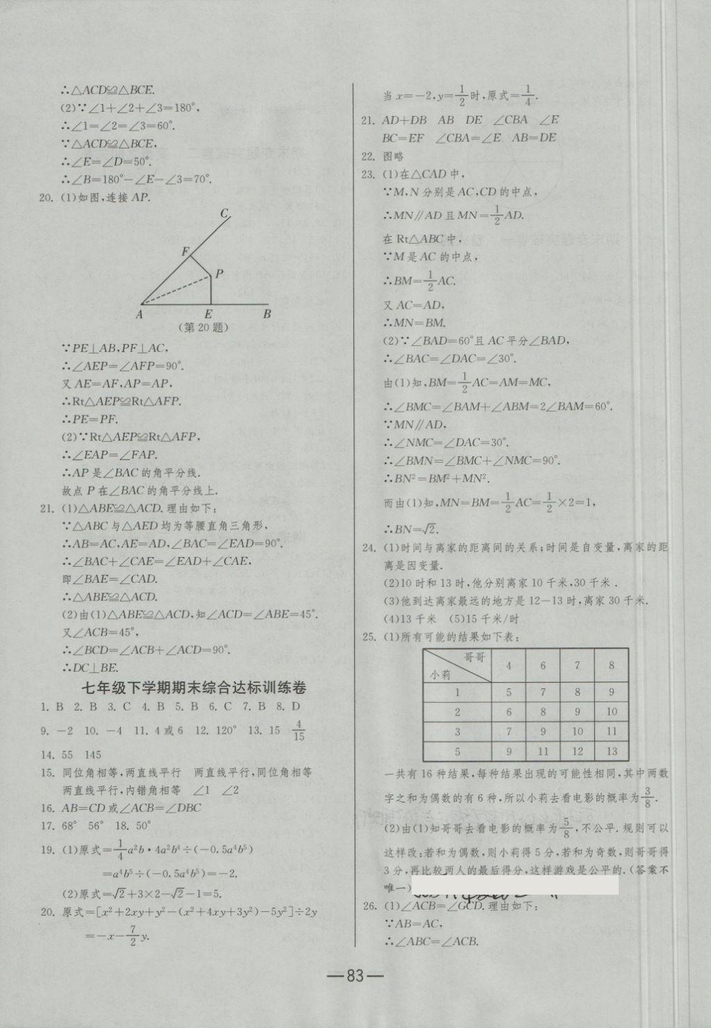 2018年期末闖關(guān)沖刺100分七年級數(shù)學(xué)下冊北師大版 第7頁