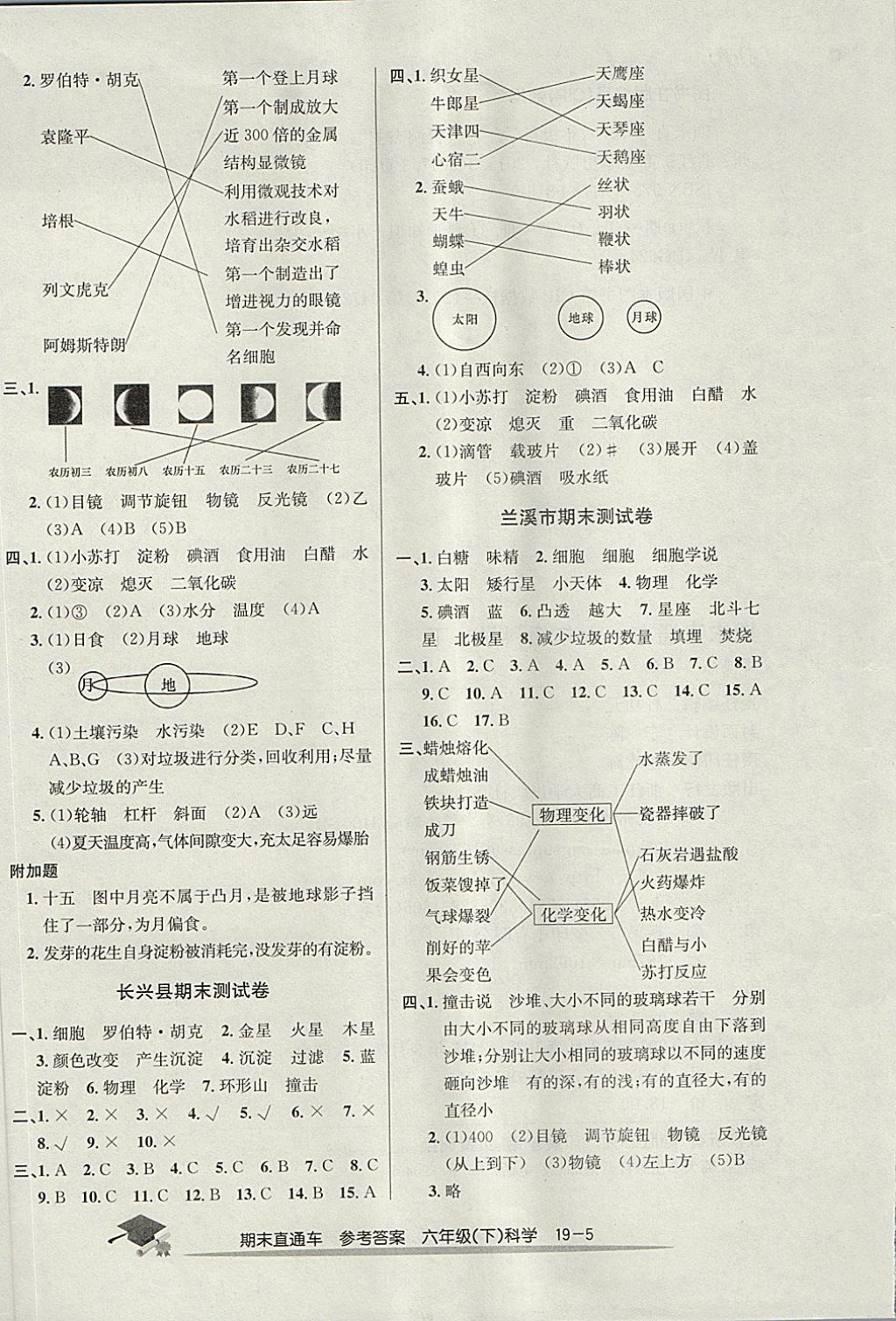 2018年期末直通车六年级科学下册教科版 第5页