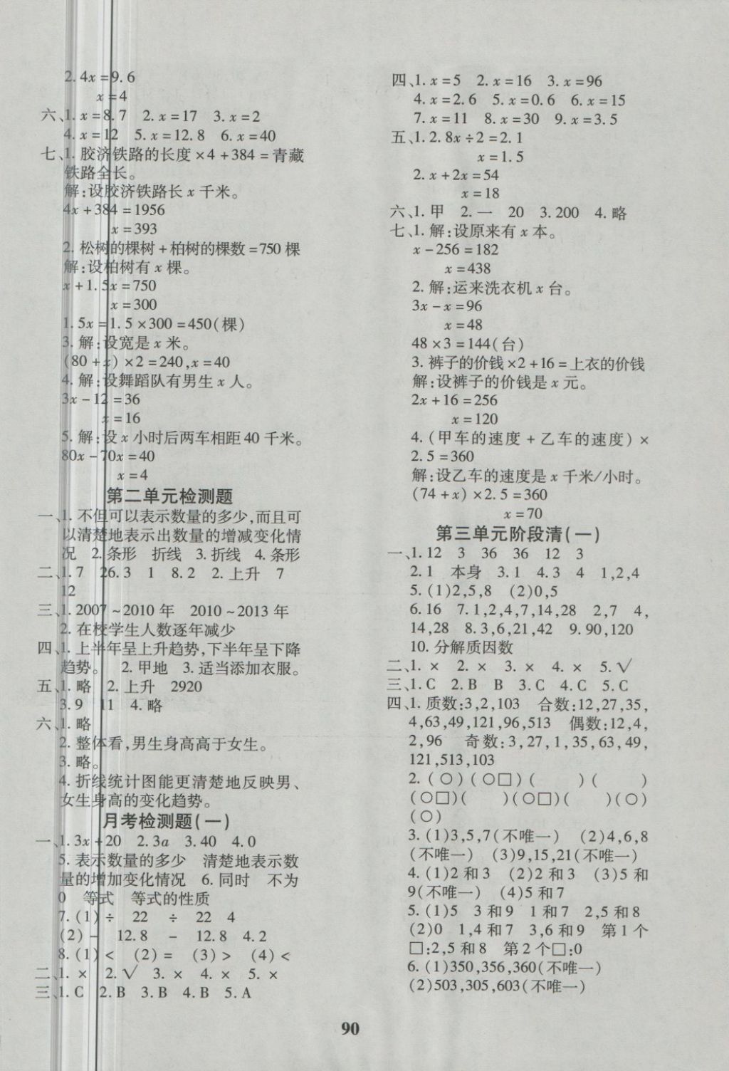 2018年教育世家状元卷五年级数学下册苏教版 第2页