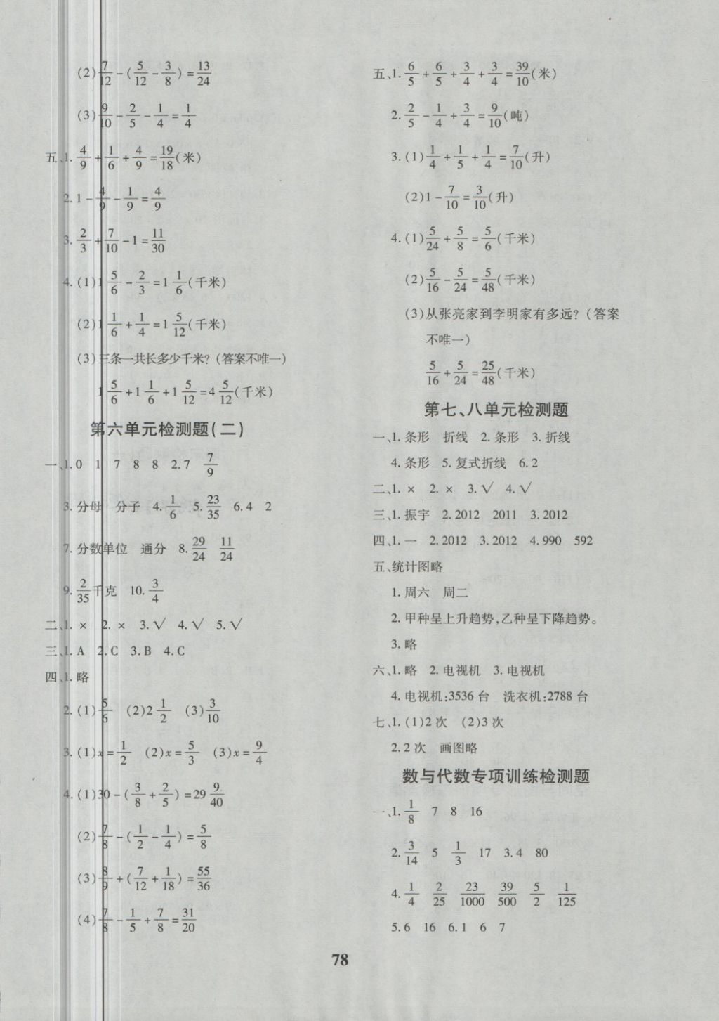 2018年黃岡360度定制密卷五年級數(shù)學(xué)下冊人教版 第7頁