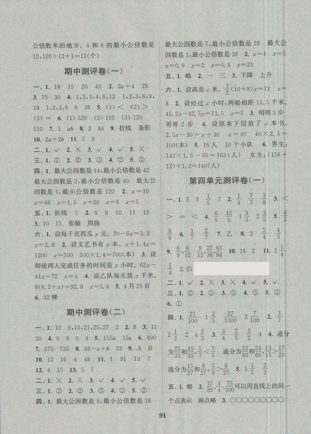 2018年通城學典小學全程測評卷五年級數(shù)學下冊蘇教版 第3頁