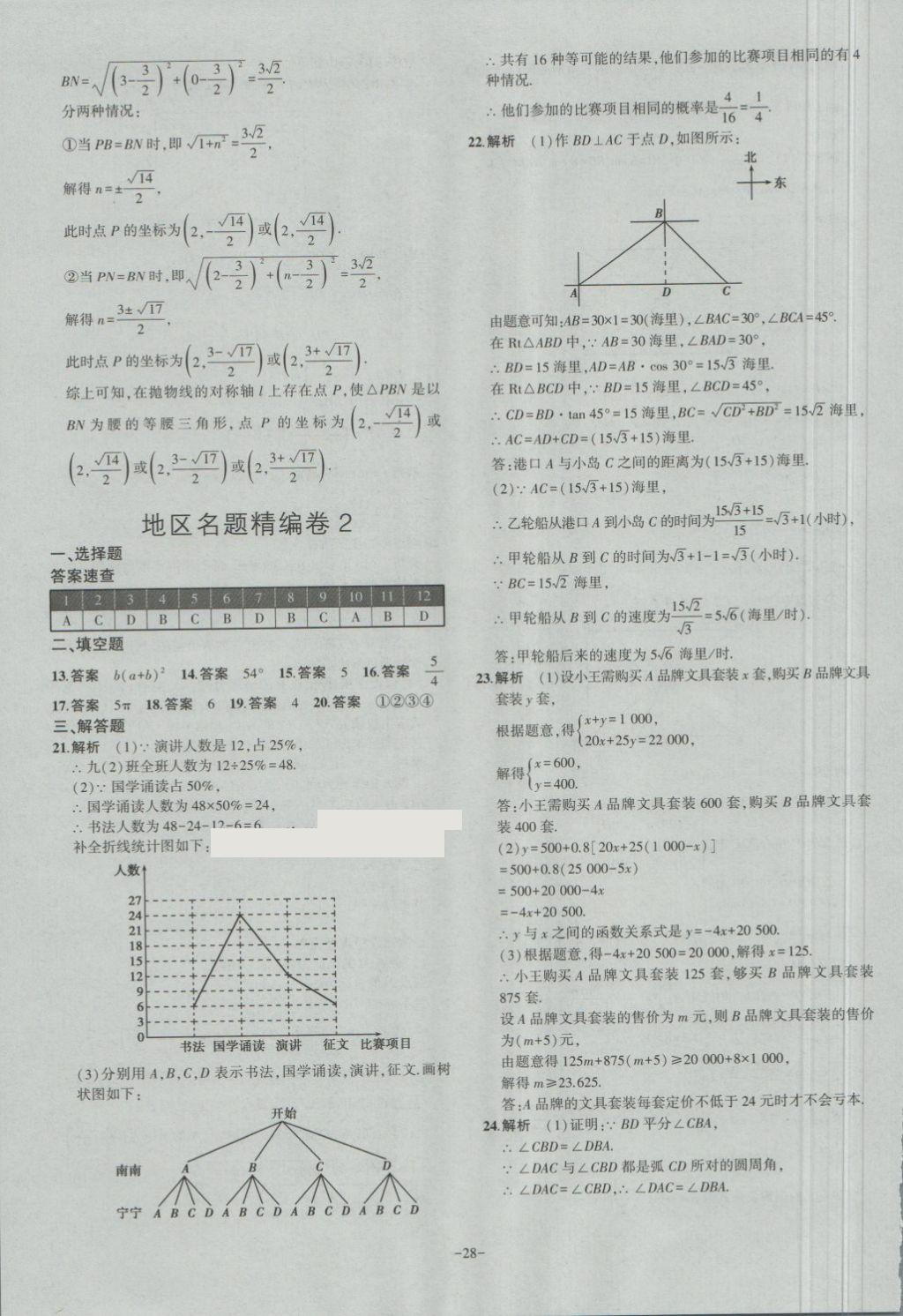 2018年內(nèi)蒙古5年中考試卷圈題卷數(shù)學(xué) 第28頁(yè)