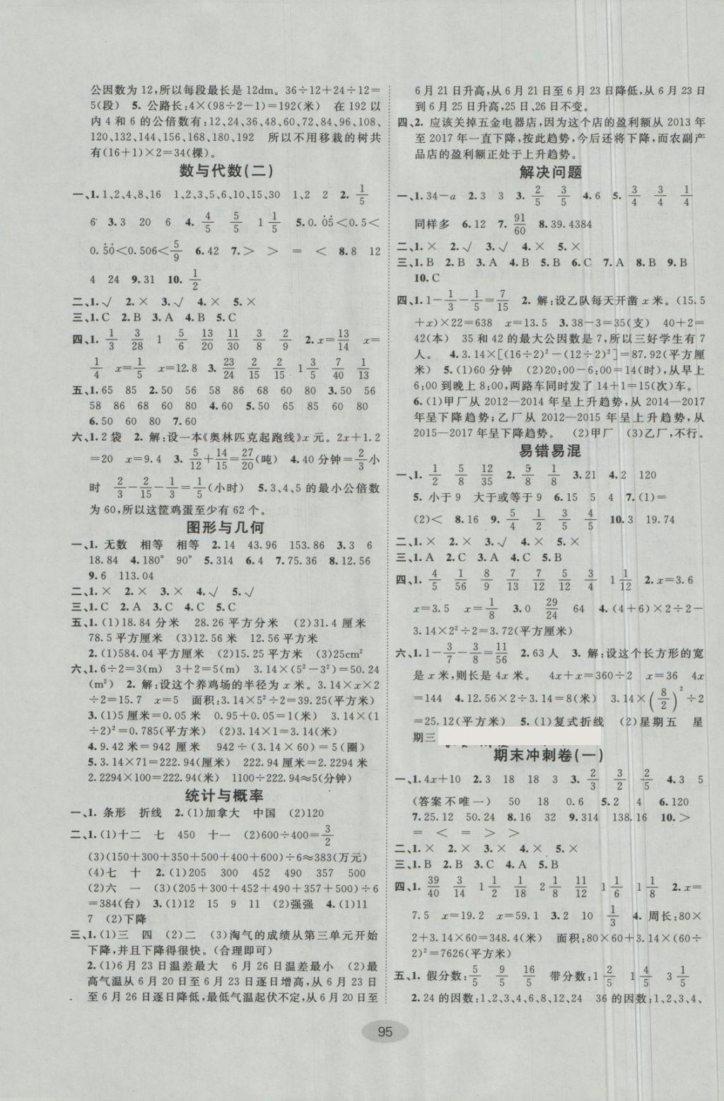 2018年期末100分闖關(guān)海淀考王五年級數(shù)學(xué)下冊蘇教版 第3頁