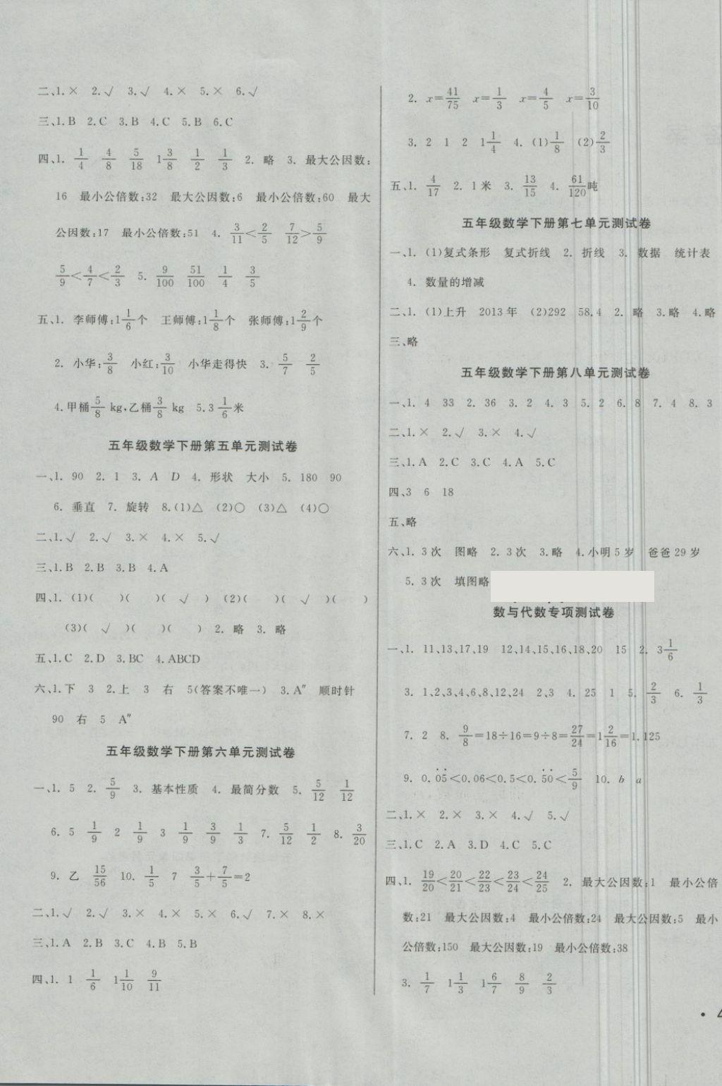 2018年黃岡小博士沖刺100分五年級數(shù)學(xué)下冊人教版 第3頁