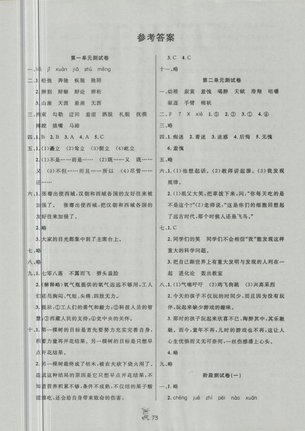 2018年百分金卷夺冠密题五年级语文下册人教版 第1页