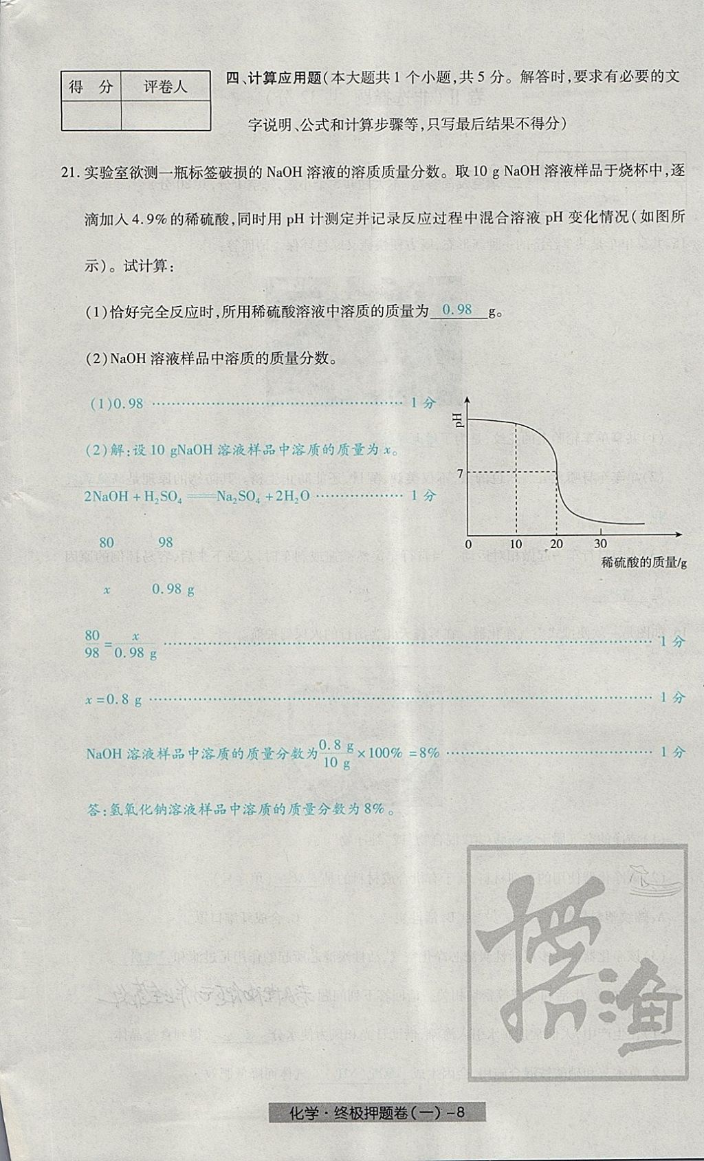 2018年河北中考中考模擬卷化學(xué) 第72頁