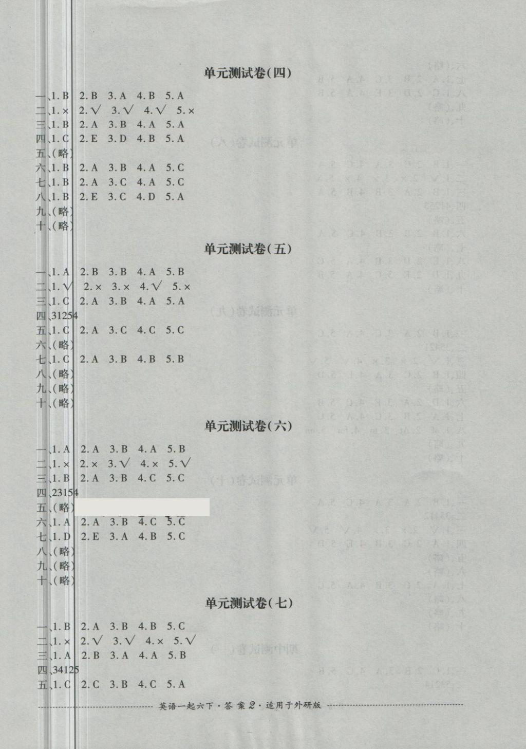 2018年單元測試六年級英語下冊外研版一起四川教育出版社 第2頁