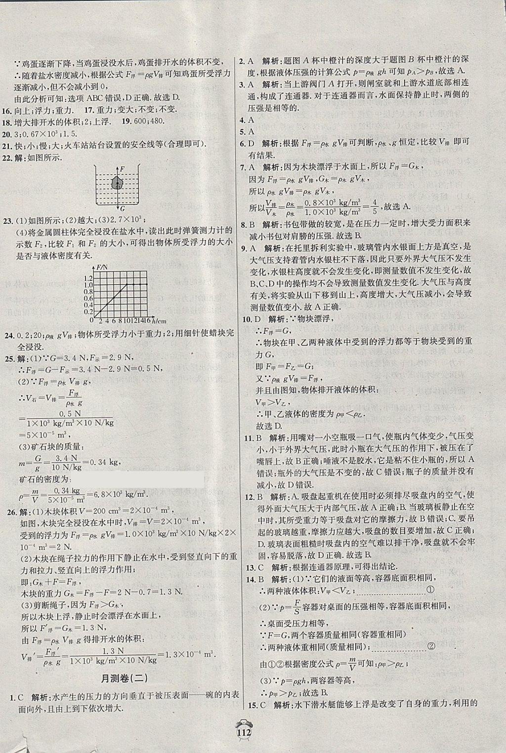 2018年陽光奪冠八年級物理下冊滬粵版 第16頁