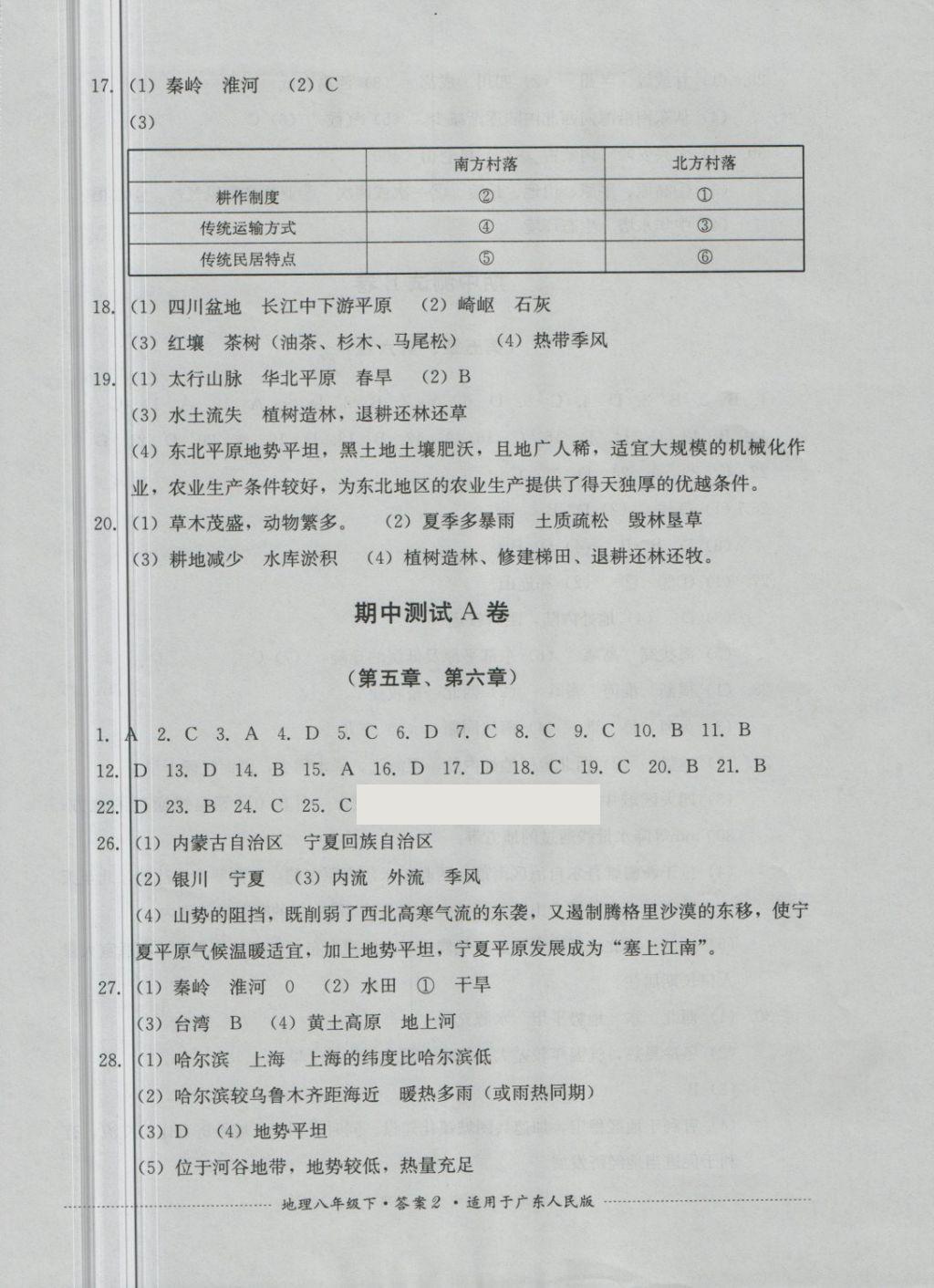 2018年单元测试八年级地理下册粤人民版四川教育出版社 第2页