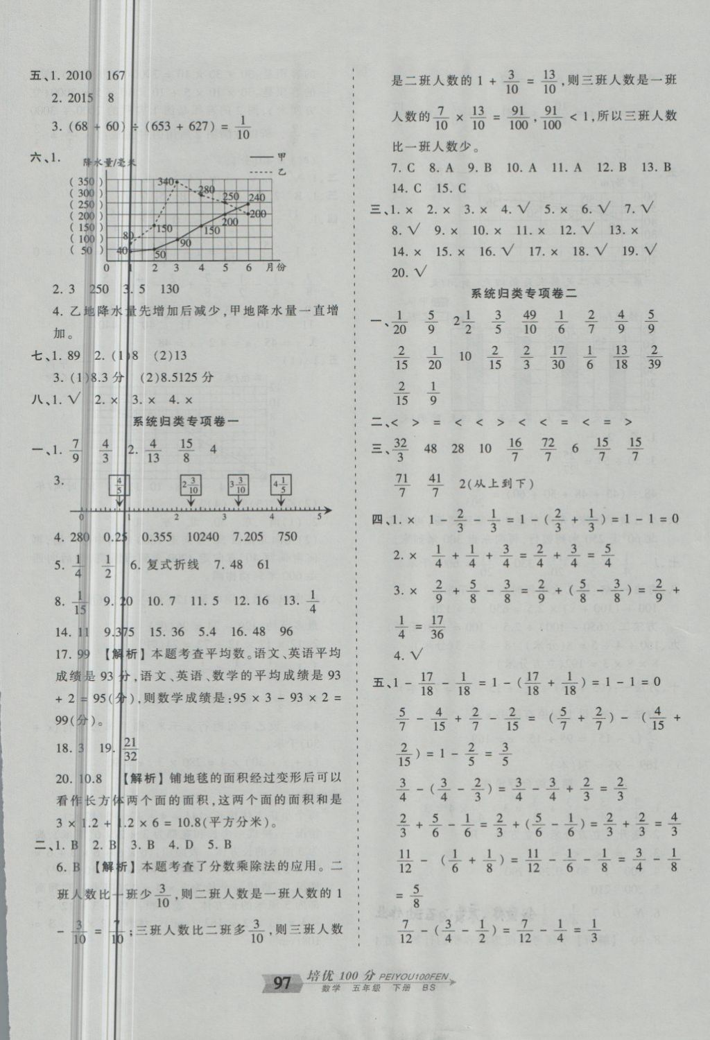 2018年王朝霞培優(yōu)100分五年級數(shù)學下冊北師大版 第9頁