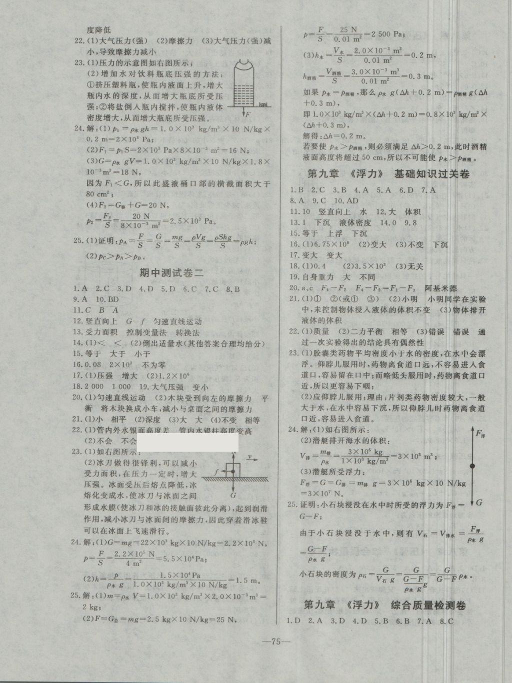 2018年精彩考評單元測評卷八年級物理下冊滬科版 第3頁