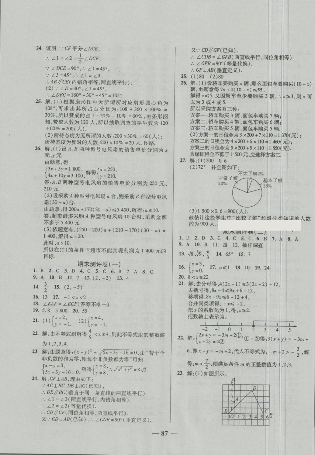 2018年培優(yōu)奪冠金卷名師點撥七年級數(shù)學下冊人教版 第7頁