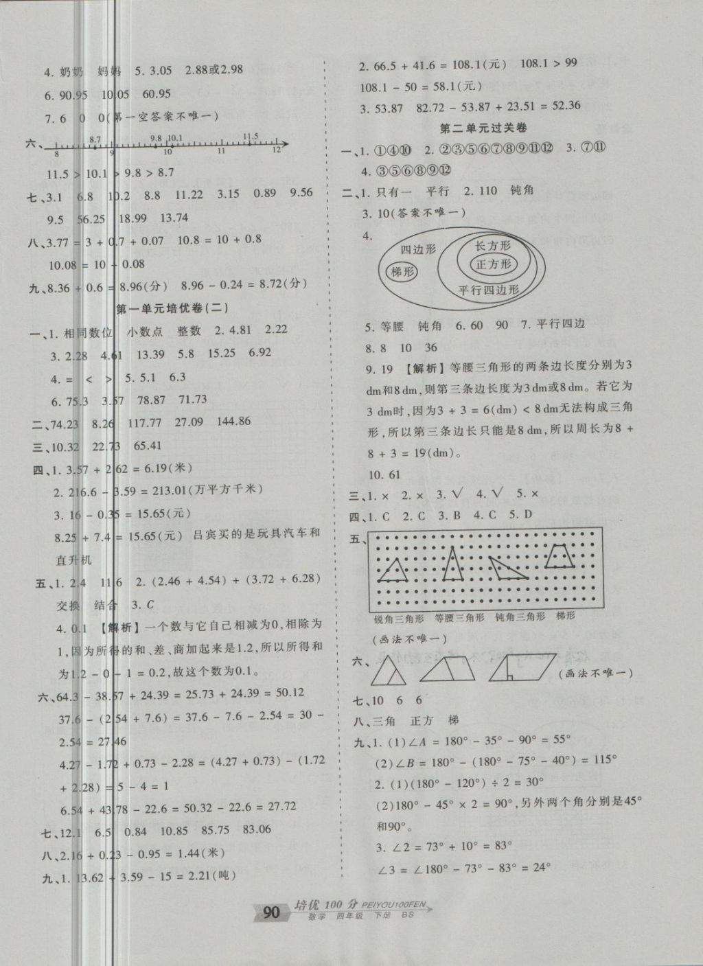 2018年王朝霞培優(yōu)100分四年級(jí)數(shù)學(xué)下冊(cè)北師大版 第2頁