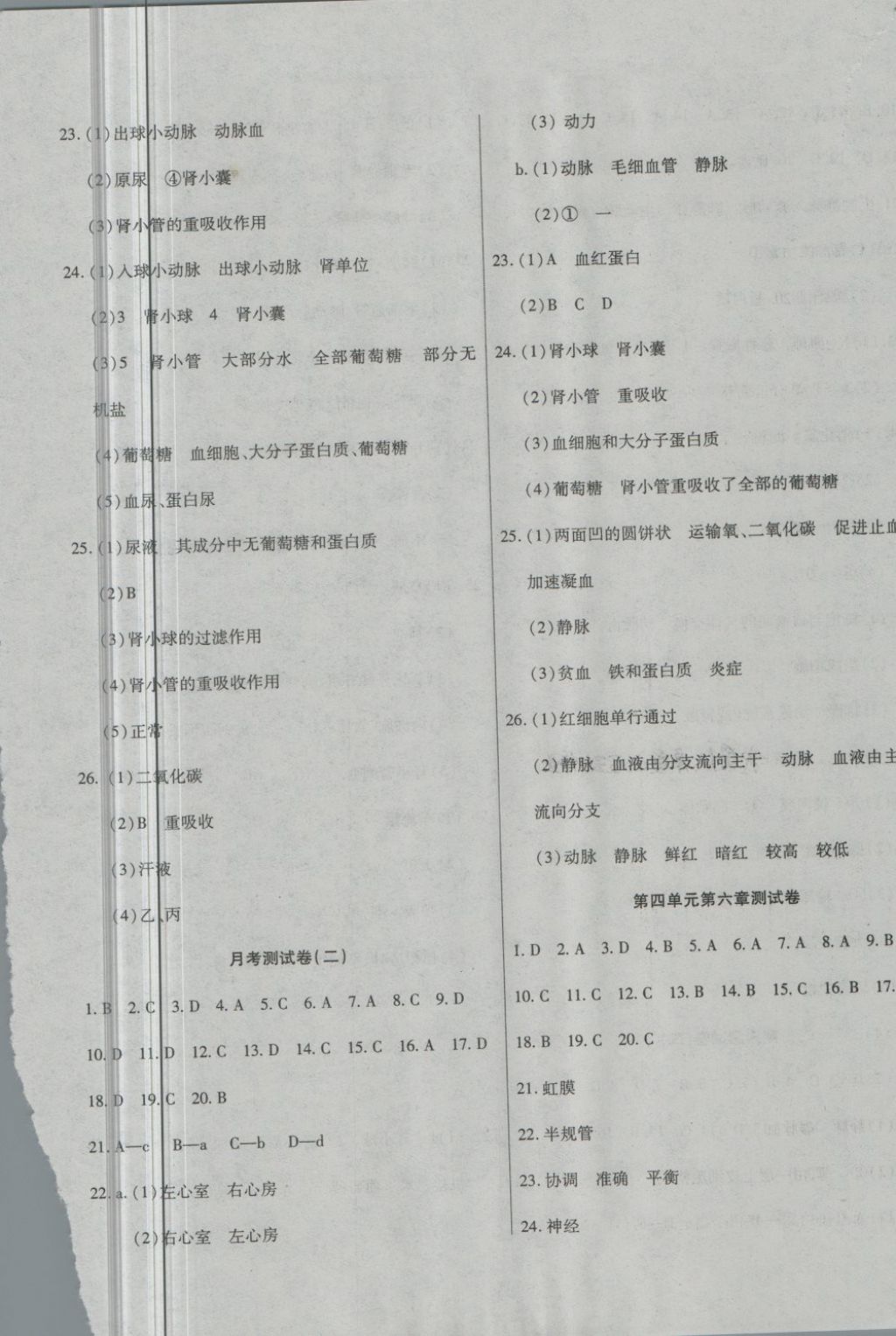 2018年千里馬單元測(cè)試卷七年級(jí)生物下冊(cè)人教版 第5頁(yè)