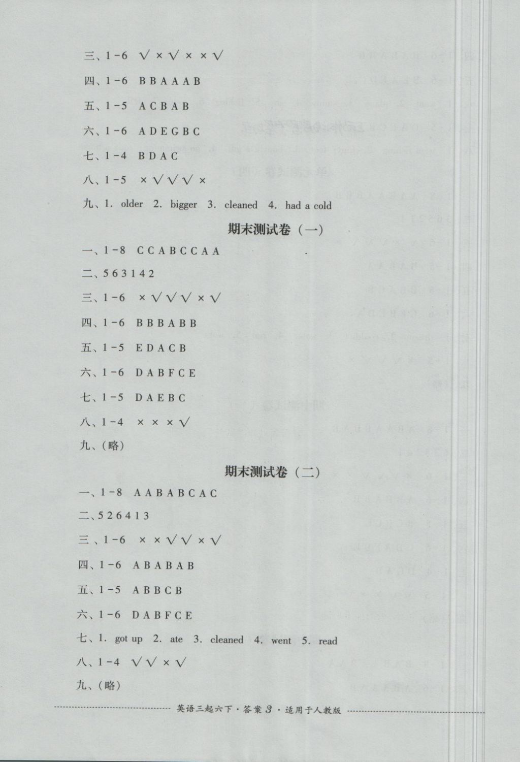 2018年單元測試六年級英語下冊人教版三起四川教育出版社 第3頁