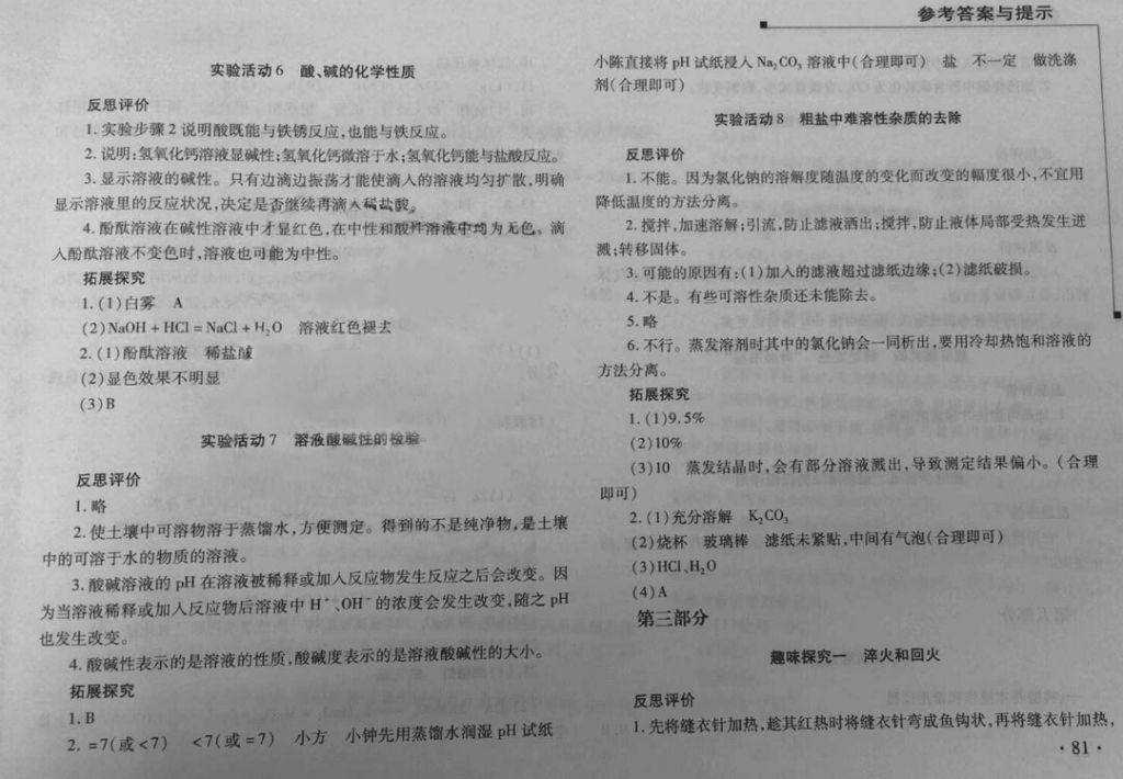 2018年新課程實驗報告九年級化學下冊人教版 第5頁