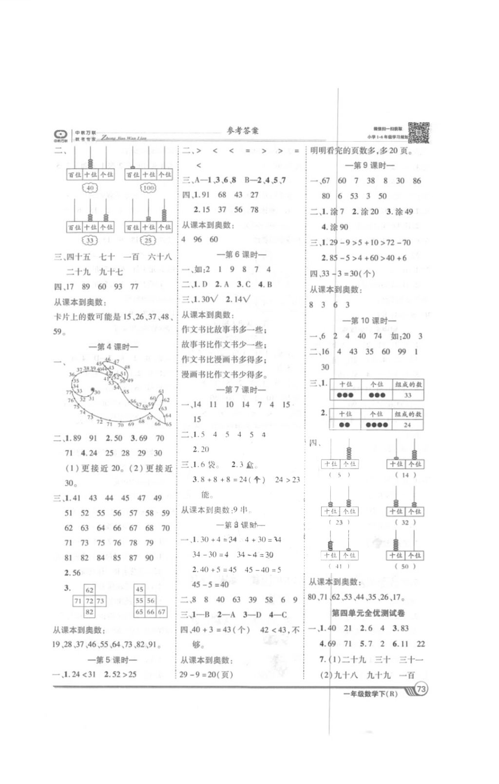 2018年全優(yōu)課堂考點(diǎn)集訓(xùn)與滿分備考一年級數(shù)學(xué)下冊人教版 第3頁