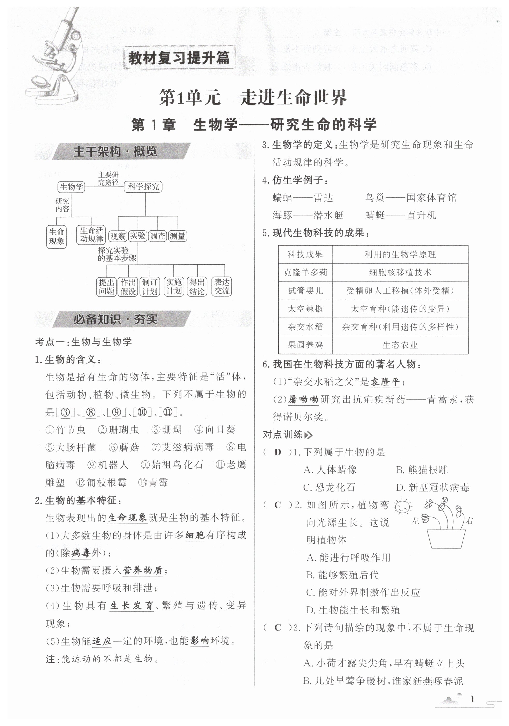 2024年世紀金榜初中全程復(fù)習(xí)方略生物淮安專版 第1頁