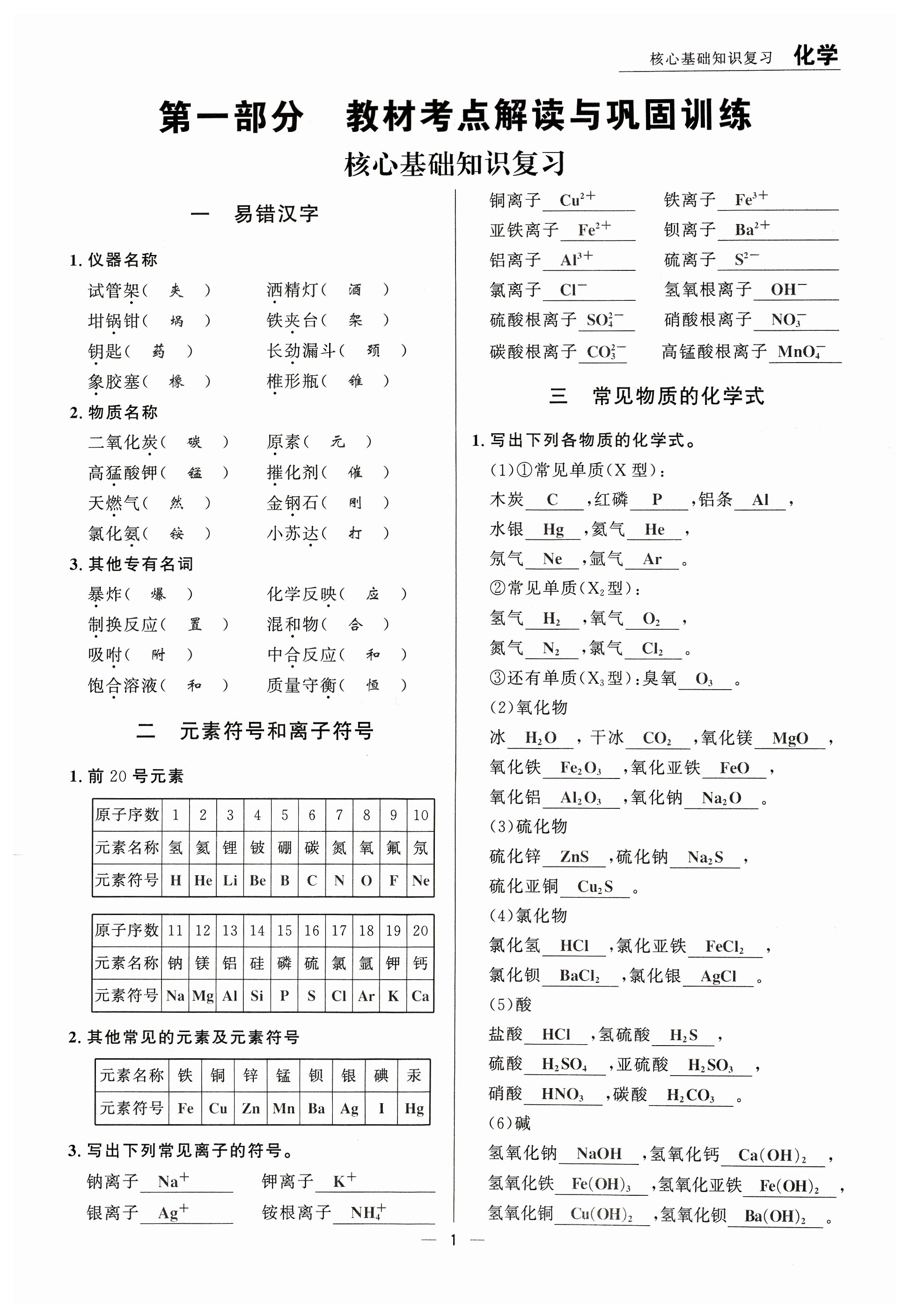 2024年試題突破中考全接觸化學四川專版 第1頁