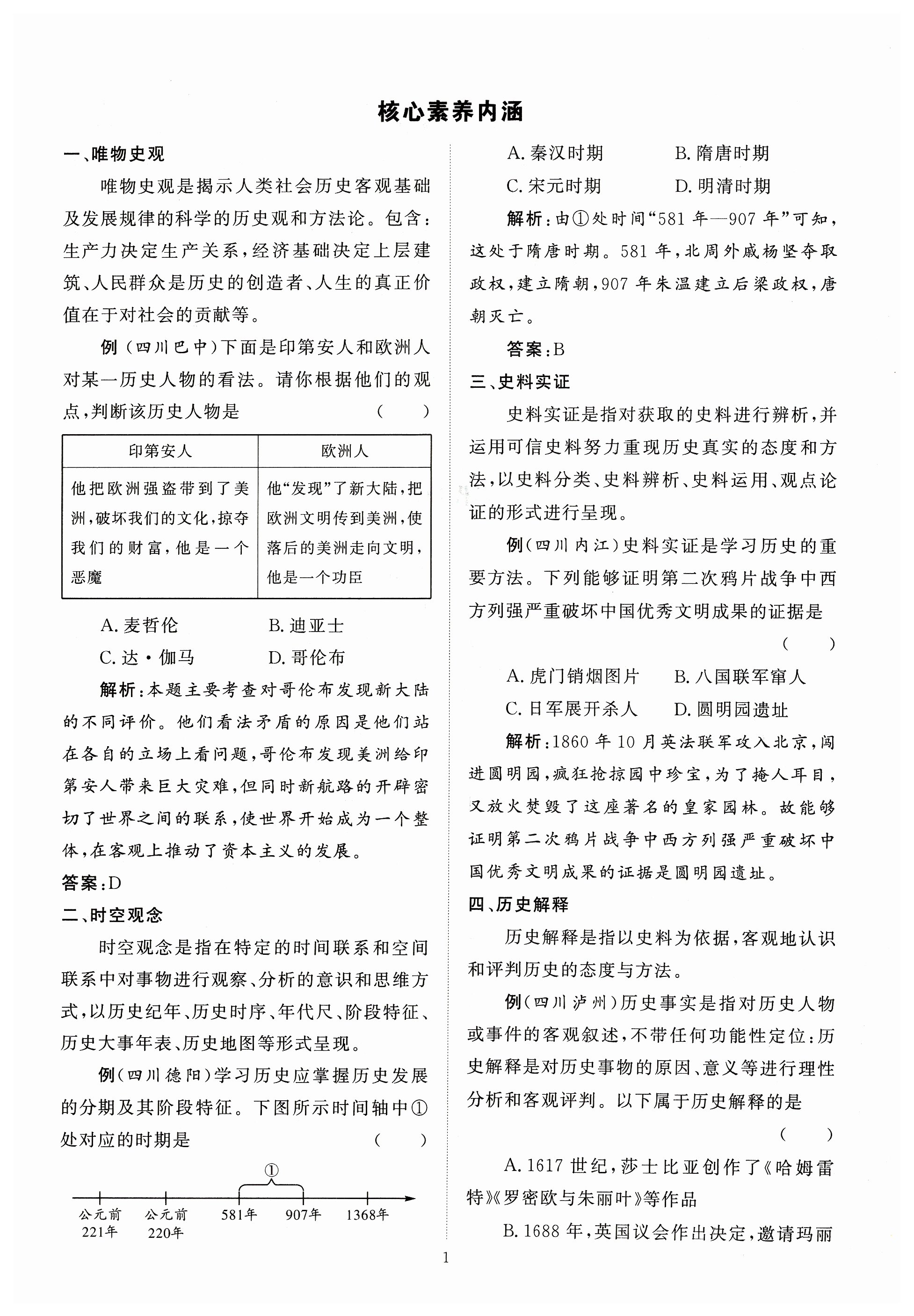 2024年試題突破中考全接觸歷史四川專版 第1頁