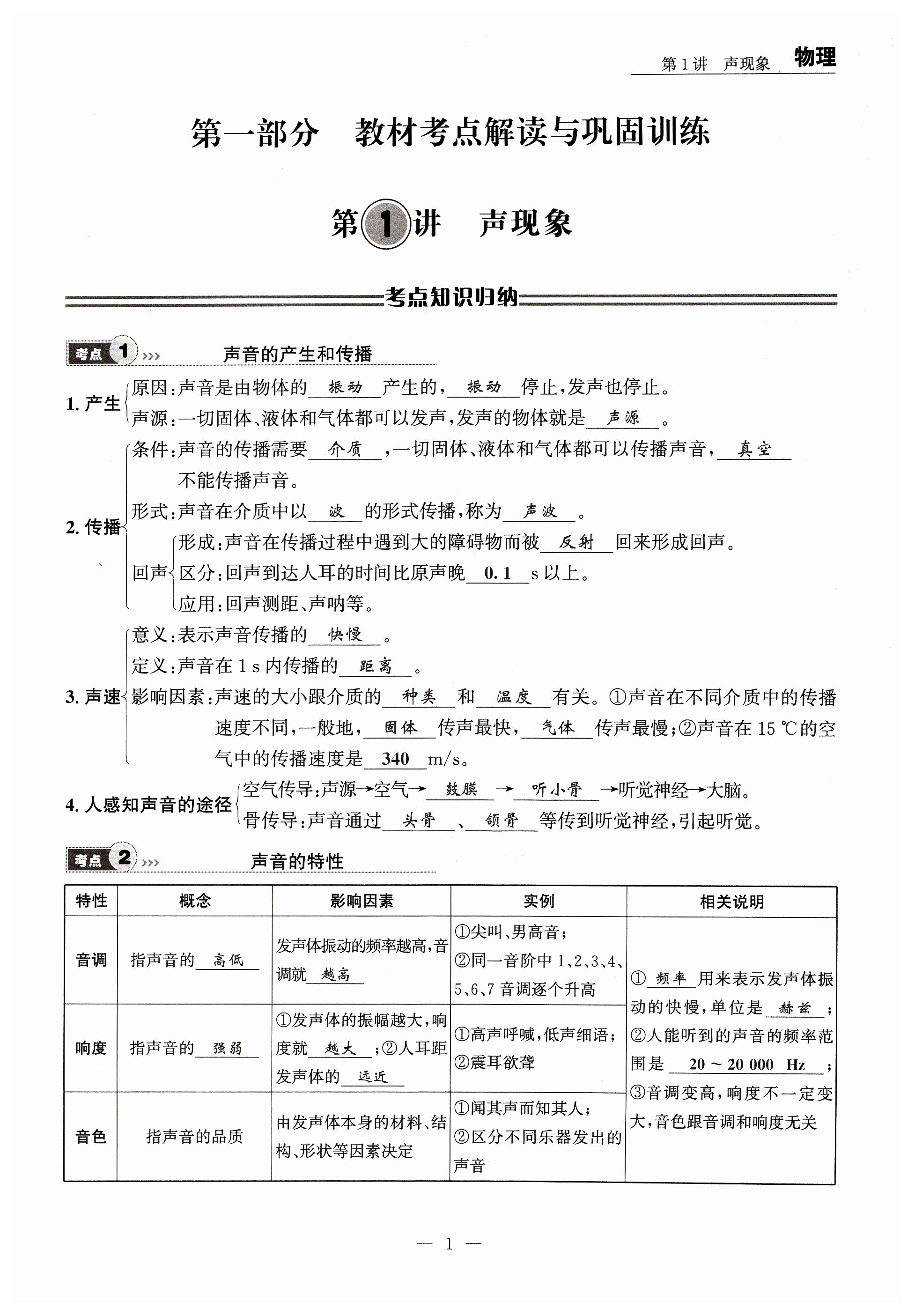 2024年試題突破中考全接觸物理四川專版 第1頁