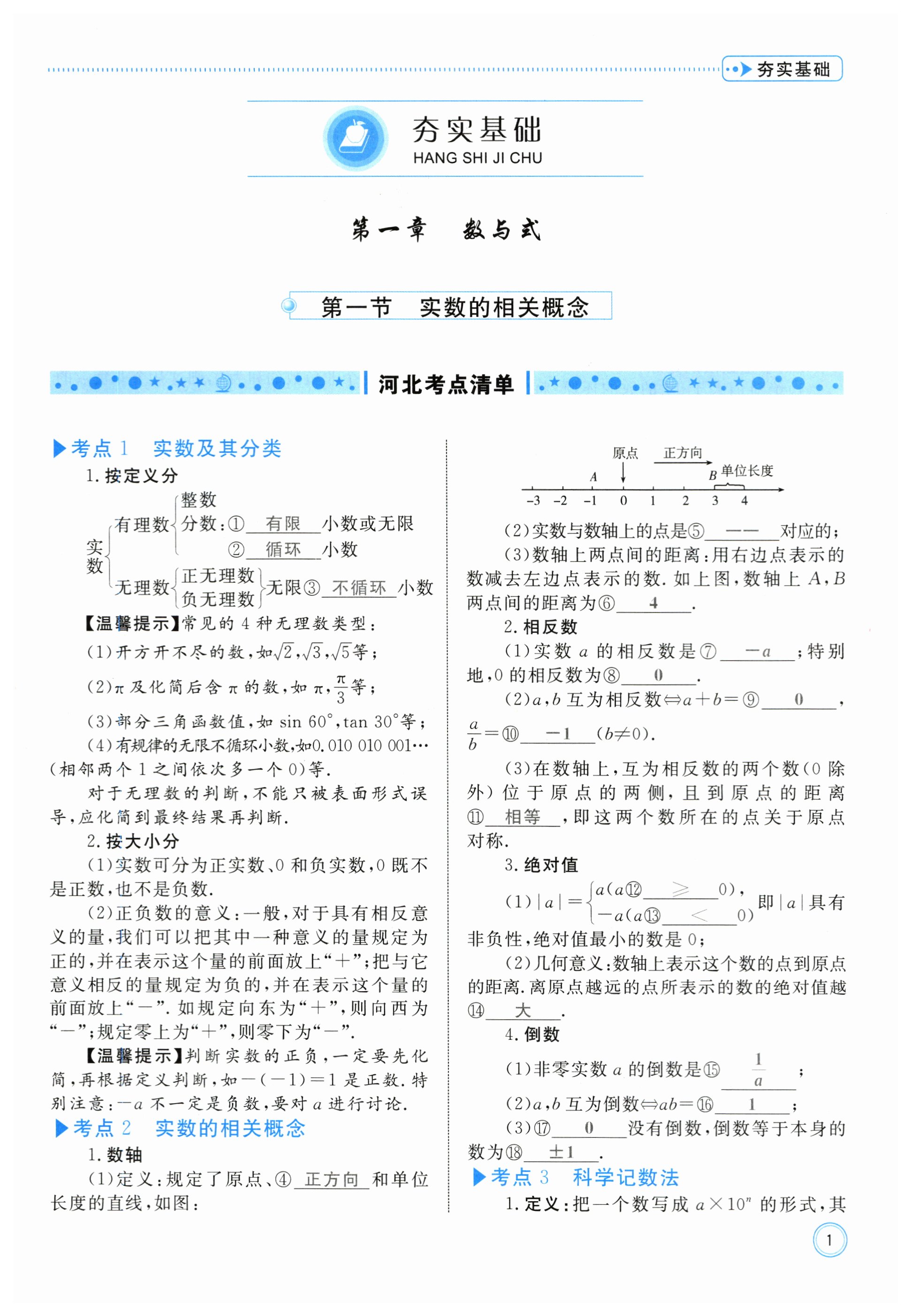 2024年冀考金榜中考總復(fù)習(xí)優(yōu)化設(shè)計(jì)數(shù)學(xué) 第1頁