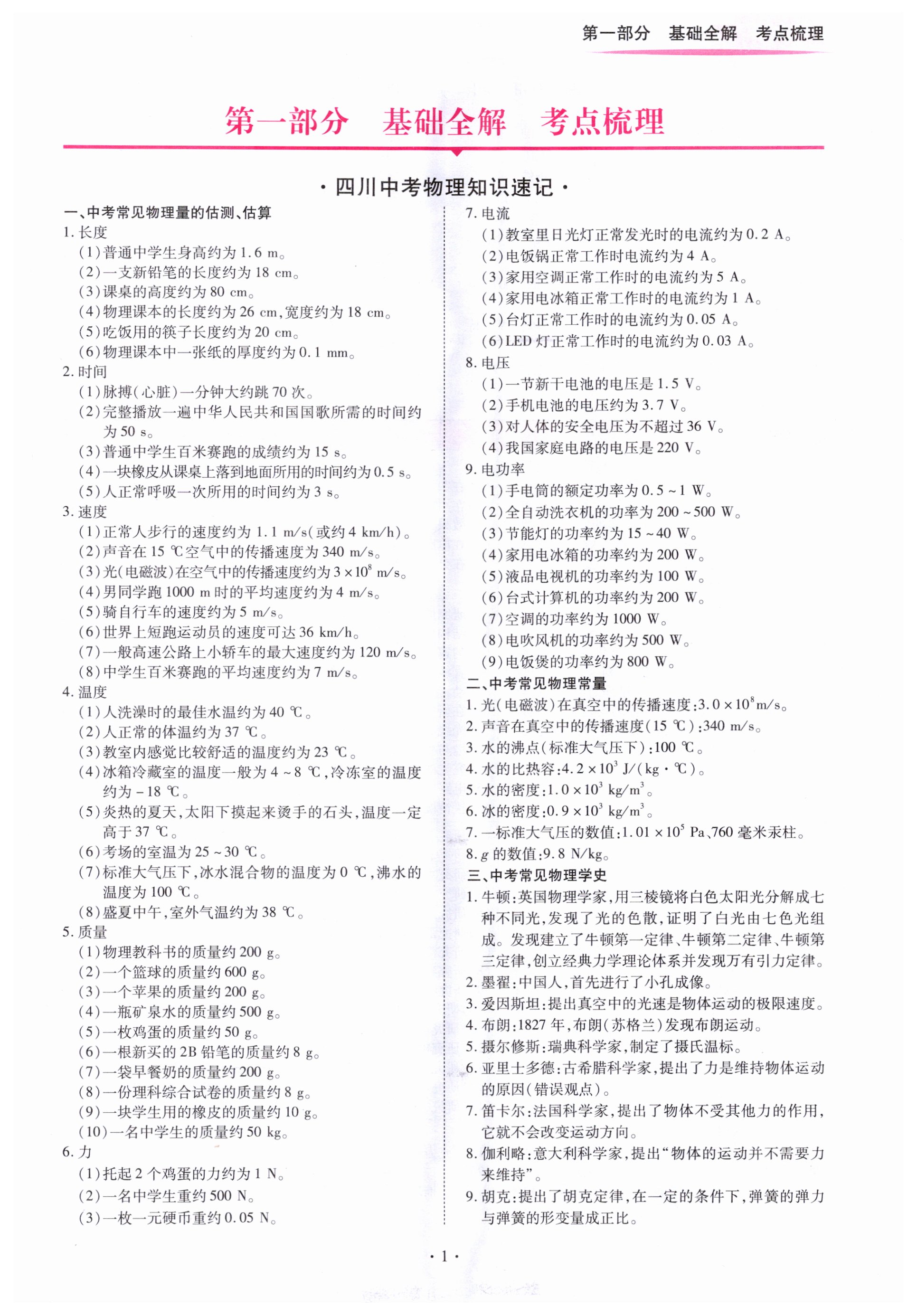 2024年中考總復(fù)習(xí)現(xiàn)代教育出版社物理 第1頁(yè)