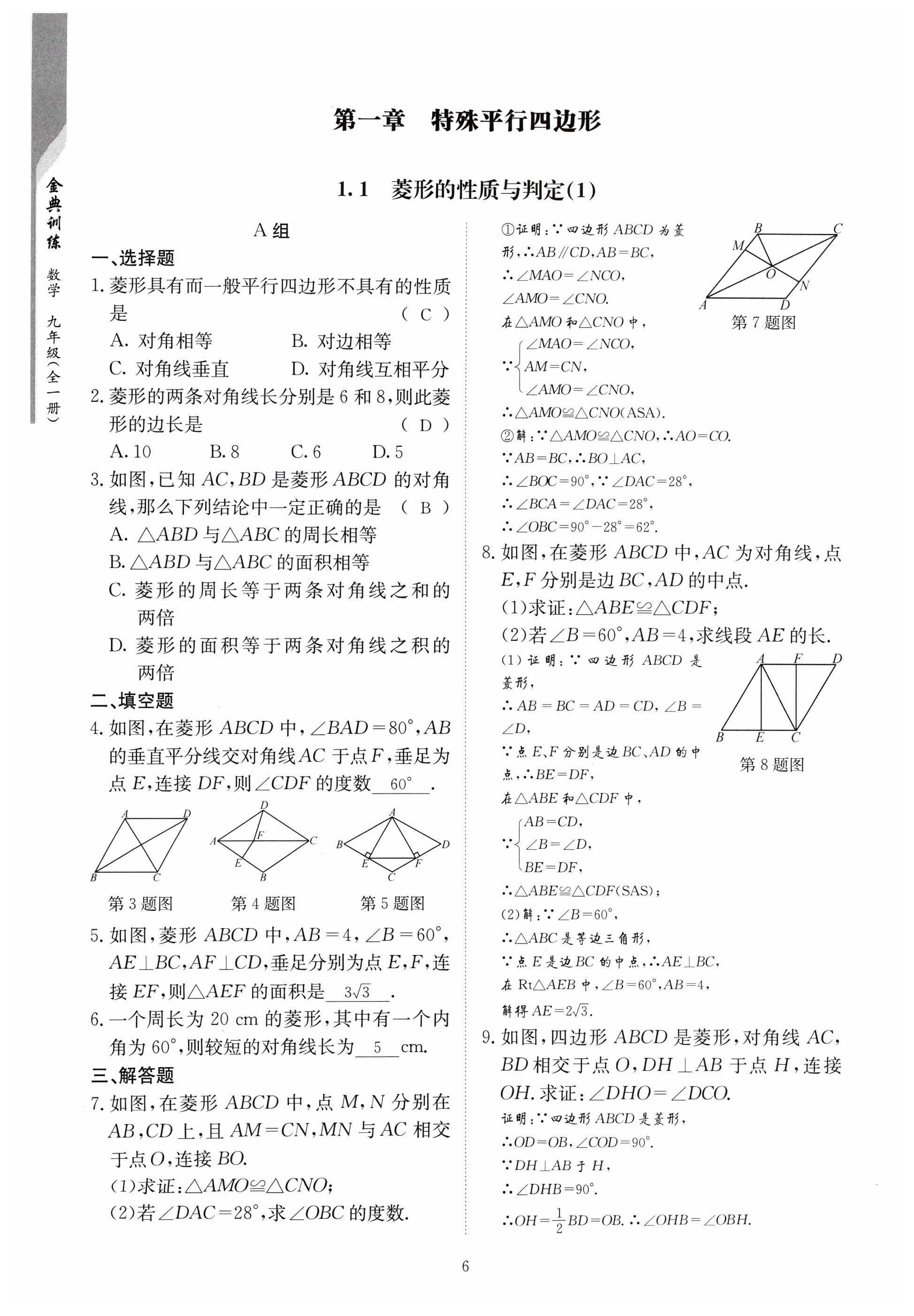 2024年金典训练九年级数学全一册北师大版 第6页