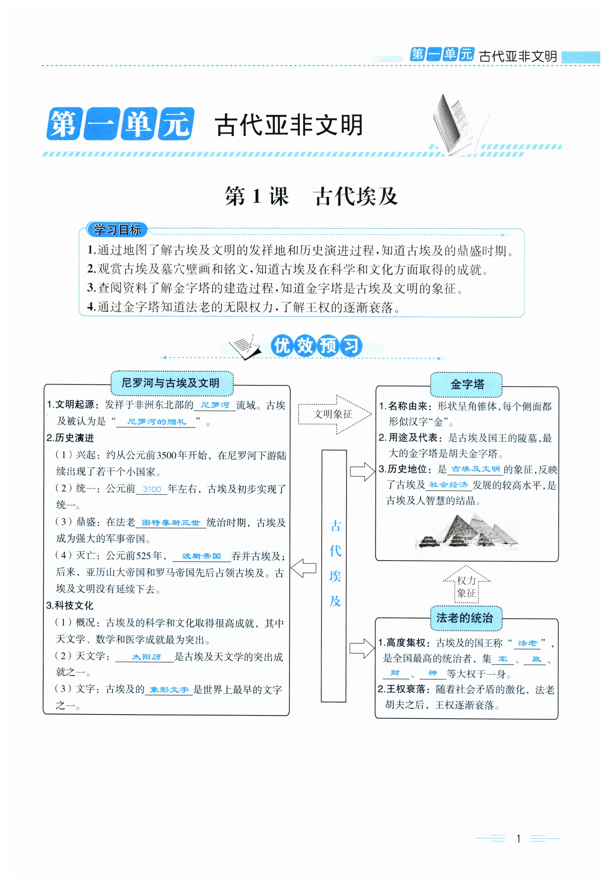 2024年人教金学典同步解析与测评九年级历史上册人教版云南专版 第1页