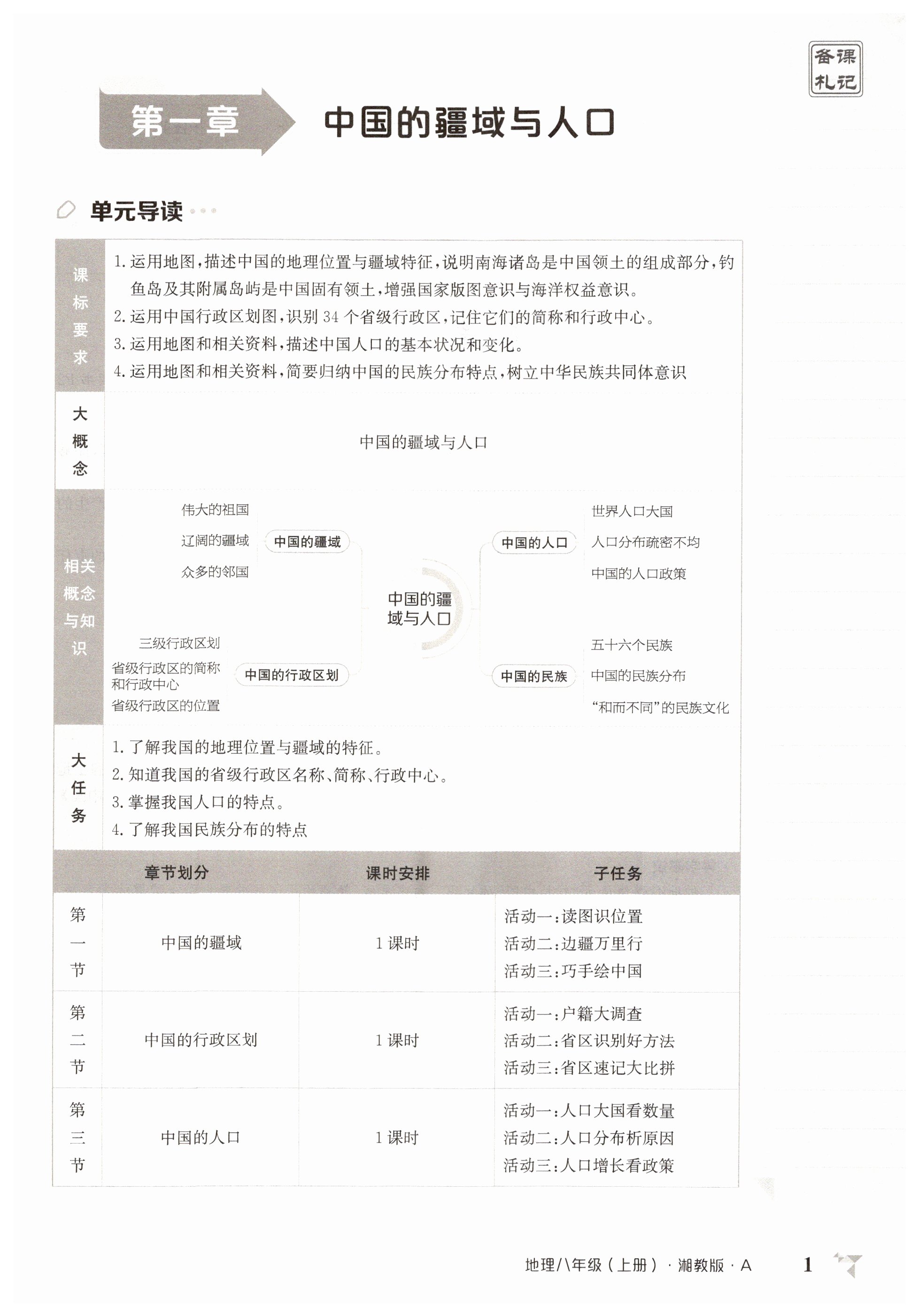 2025年金太阳导学案八年级地理上册湘教版 第1页