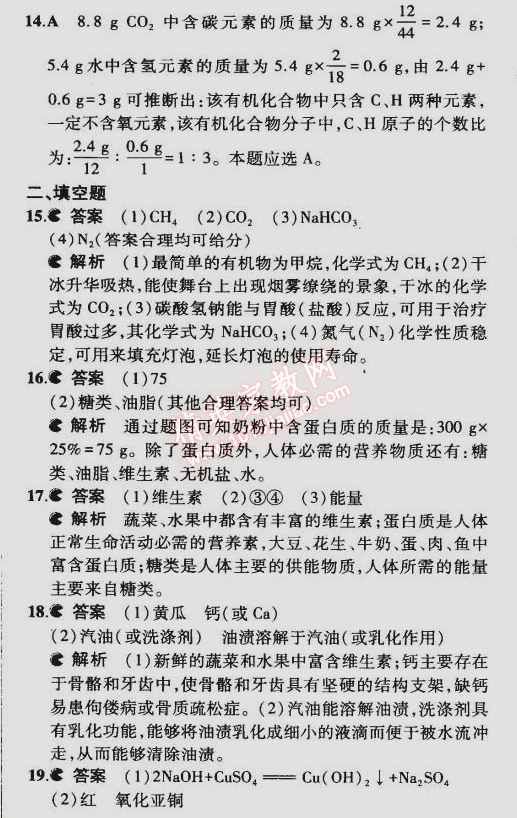 2015年5年中考3年模擬初中化學(xué)九年級(jí)下冊(cè)滬教版 本章檢測(cè)