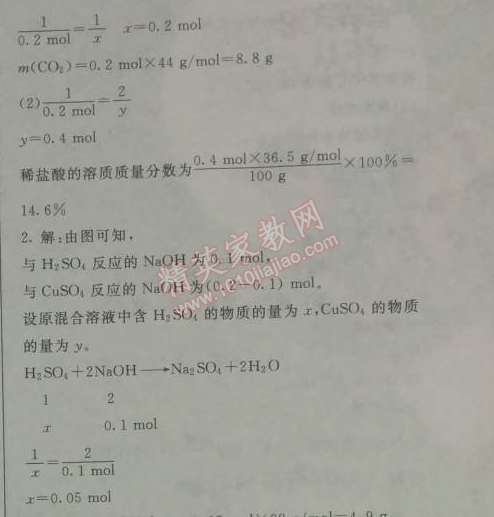 2014年鐘書金牌新教材全練九年級化學下冊滬教版 模塊四