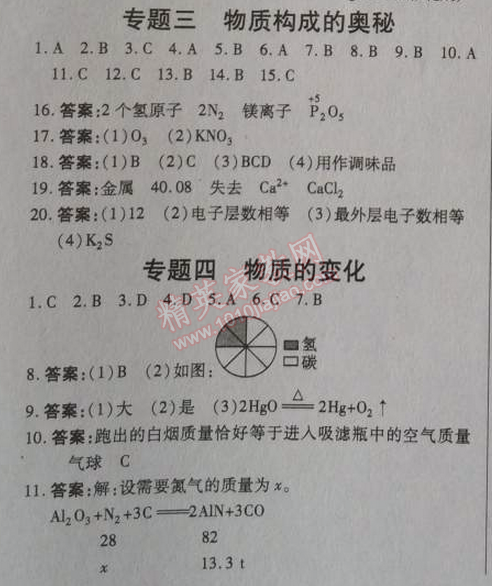 2014年高效課時通10分鐘掌控課堂九年級化學(xué)上冊人教版 專題2