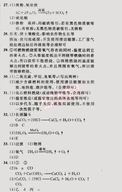 2014年誠(chéng)成教育學(xué)業(yè)評(píng)價(jià)九年級(jí)化學(xué)上冊(cè)人教版 (38)