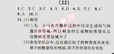 2014年誠成教育學(xué)業(yè)評價(jià)九年級化學(xué)上冊人教版 (22)